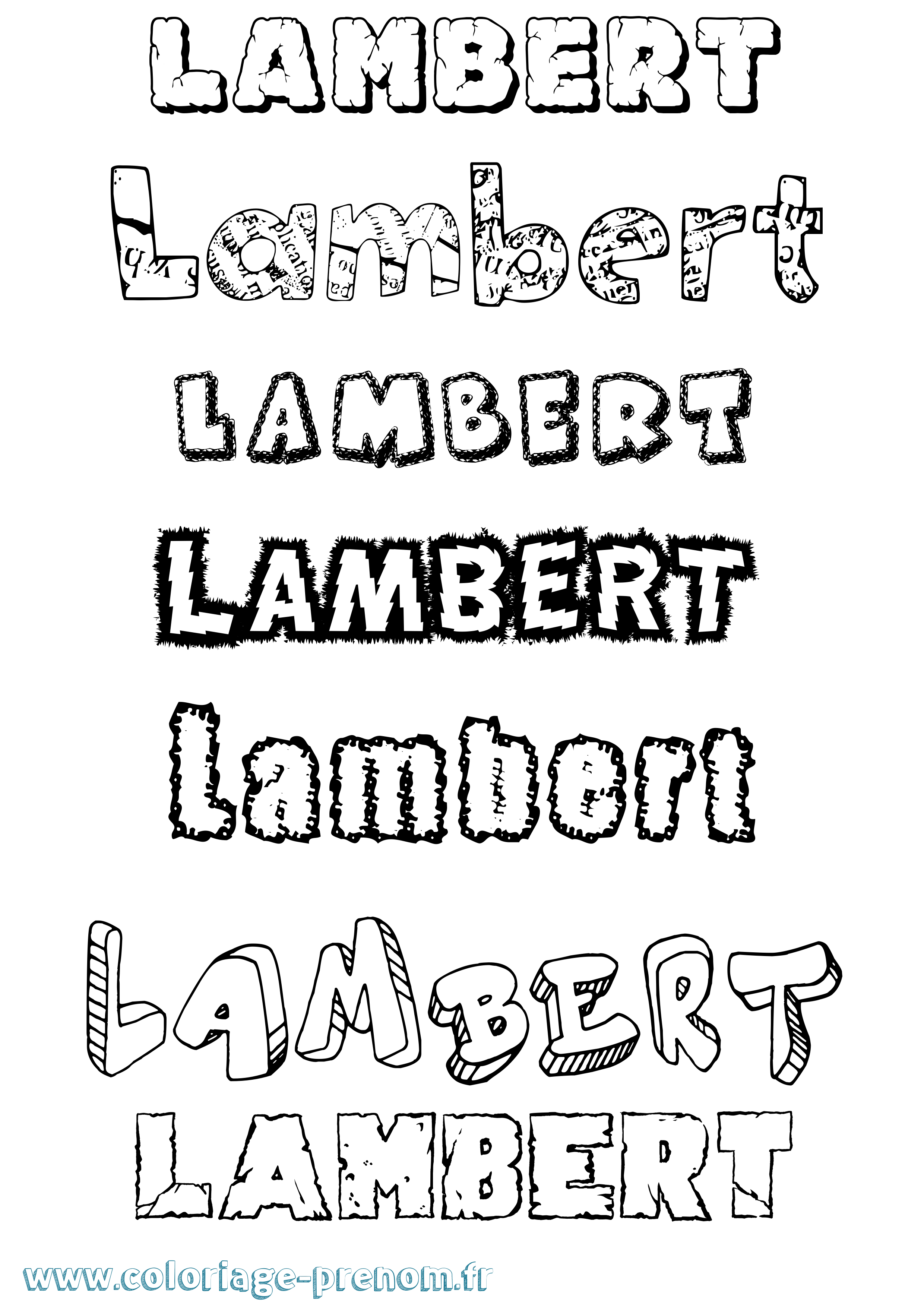 Coloriage Lambert Destructuré Coloriage prénom Lambert Destructuré