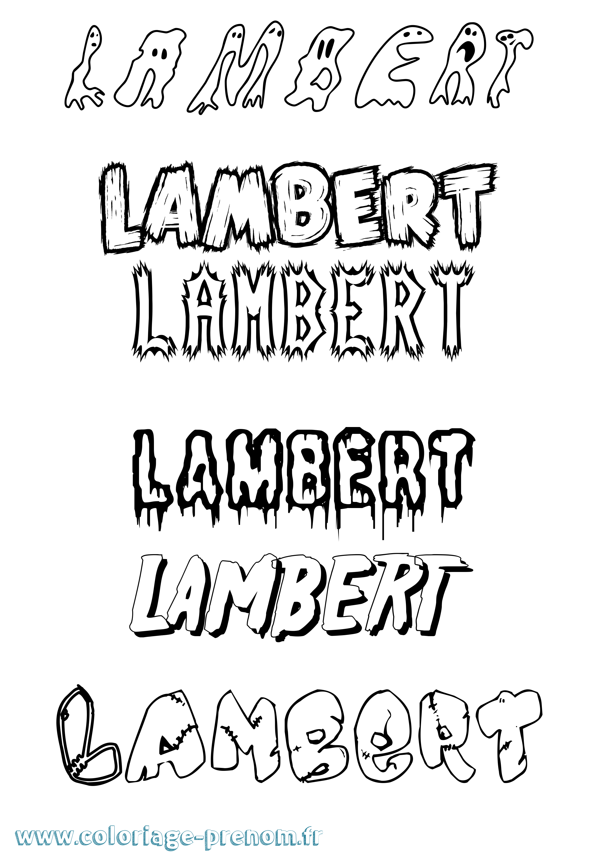 Coloriage Lambert Frisson Coloriage prénom Lambert Frisson