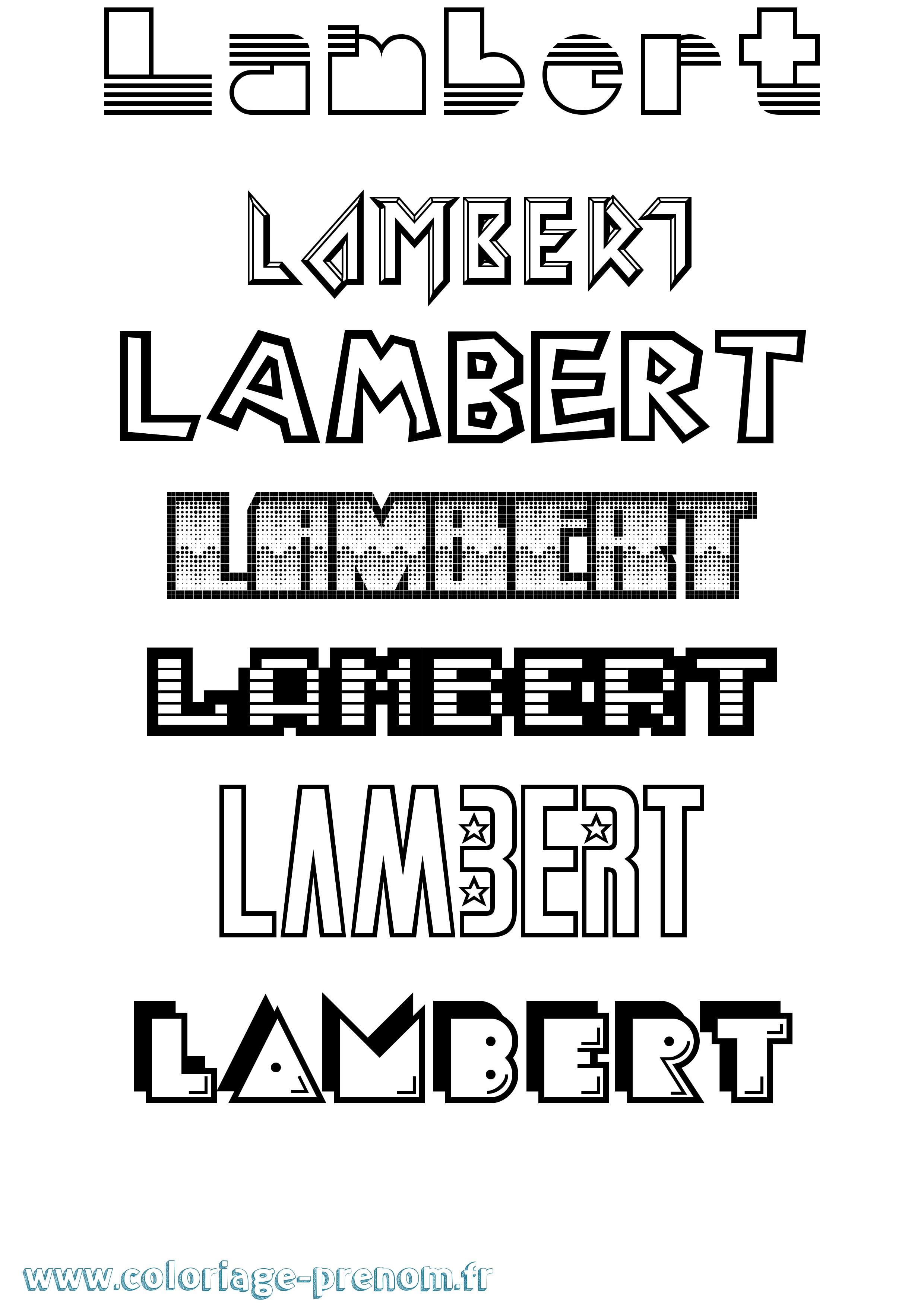 Coloriage prénom Lambert Jeux Vidéos