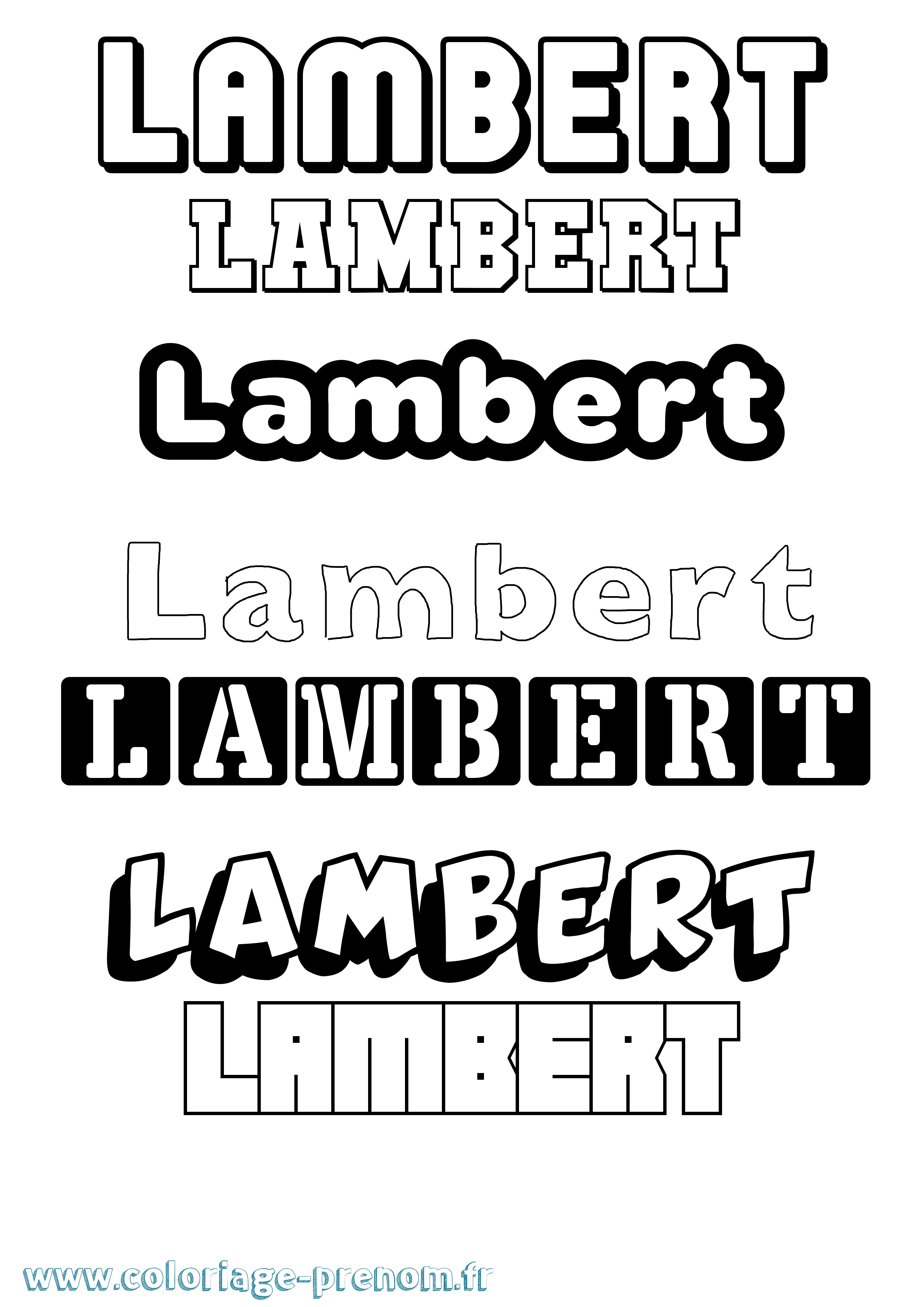 Coloriage prénom Lambert Simple