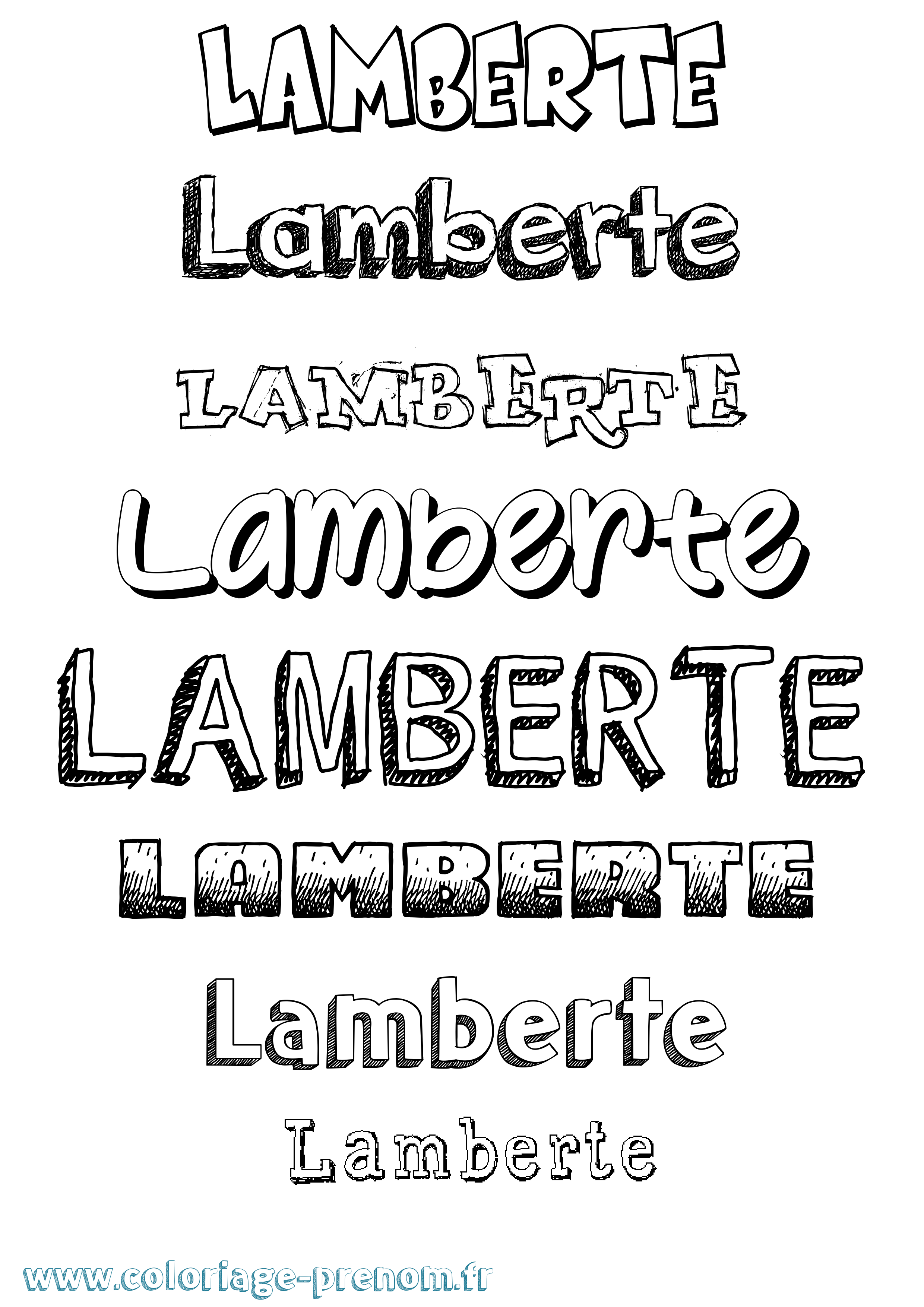 Coloriage prénom Lamberte Dessiné