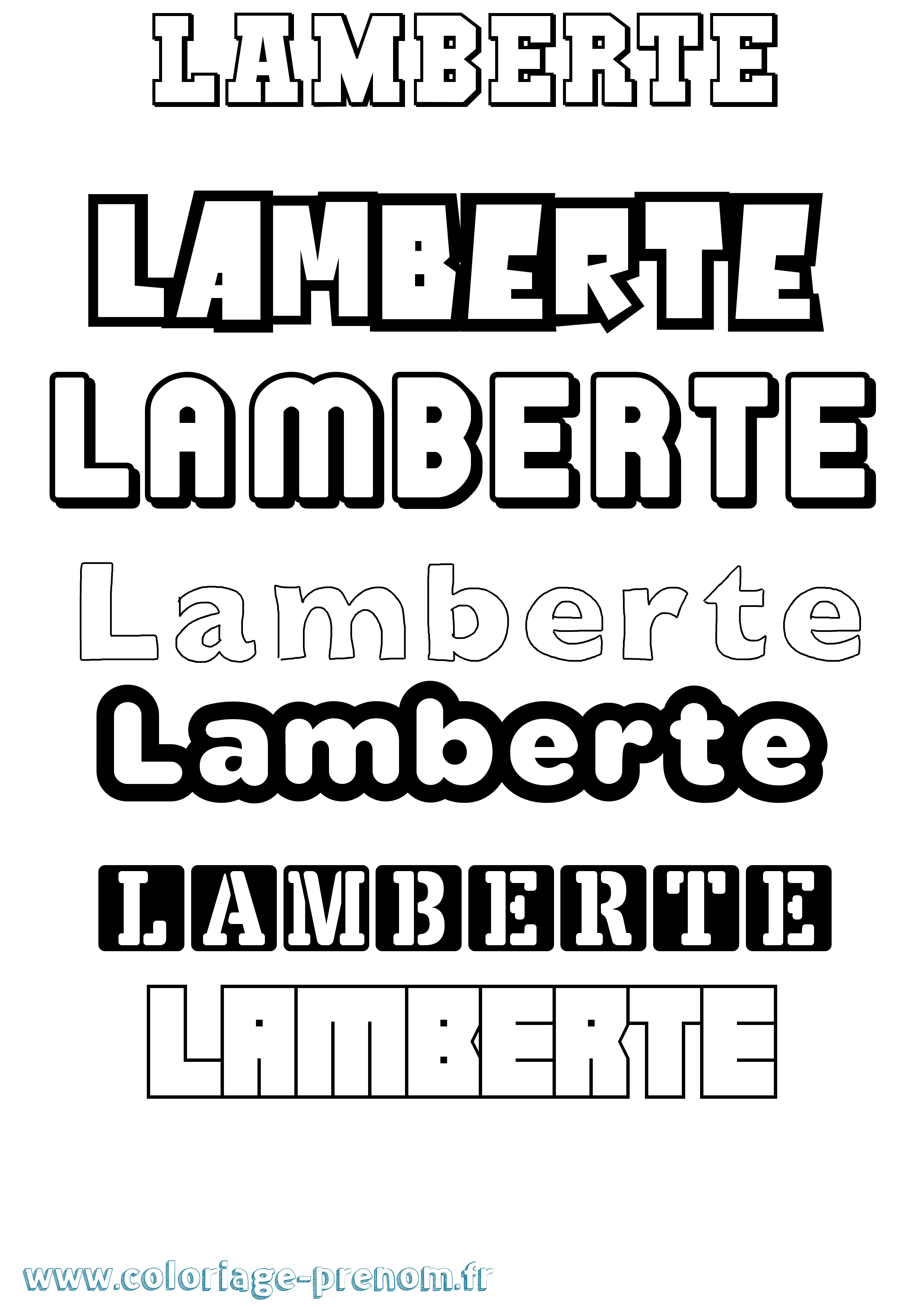 Coloriage prénom Lamberte Simple