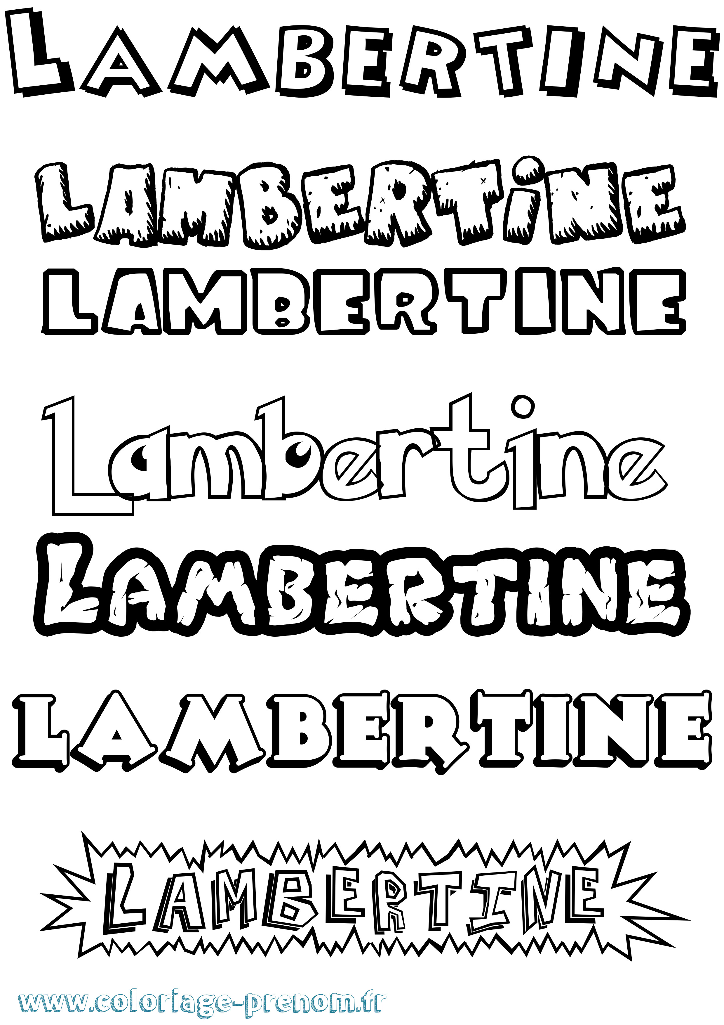 Coloriage Lambertine Dessin Animé Coloriage prénom Lambertine Dessin Animé