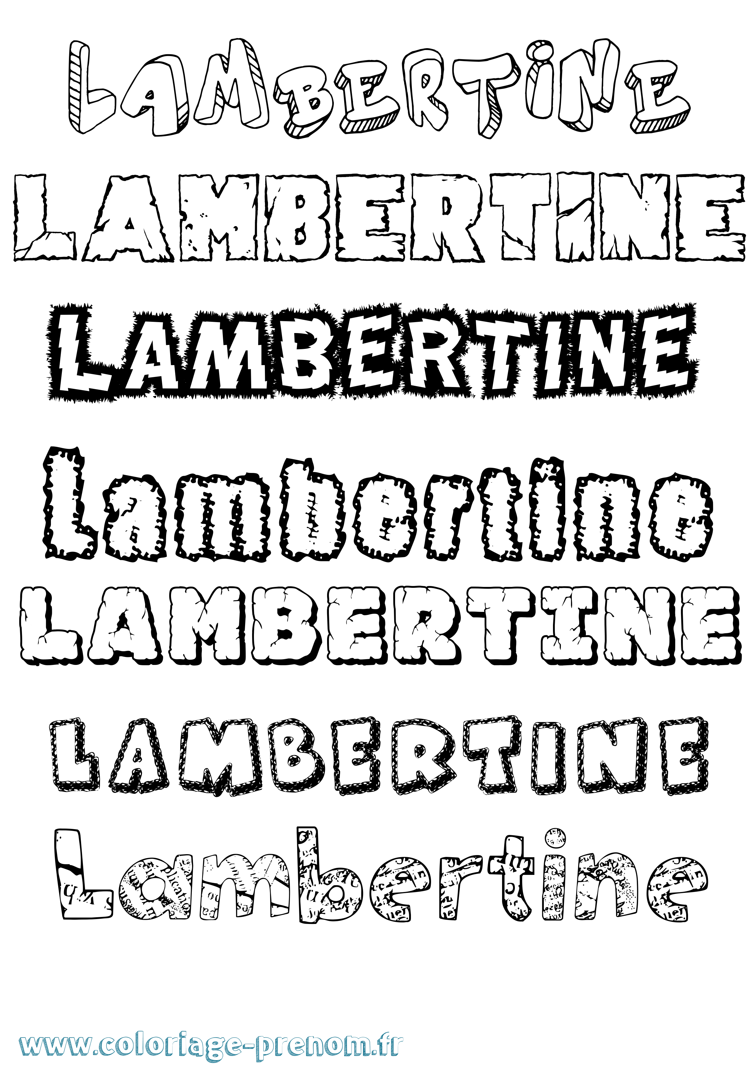 Coloriage Lambertine Destructuré Coloriage prénom Lambertine Destructuré