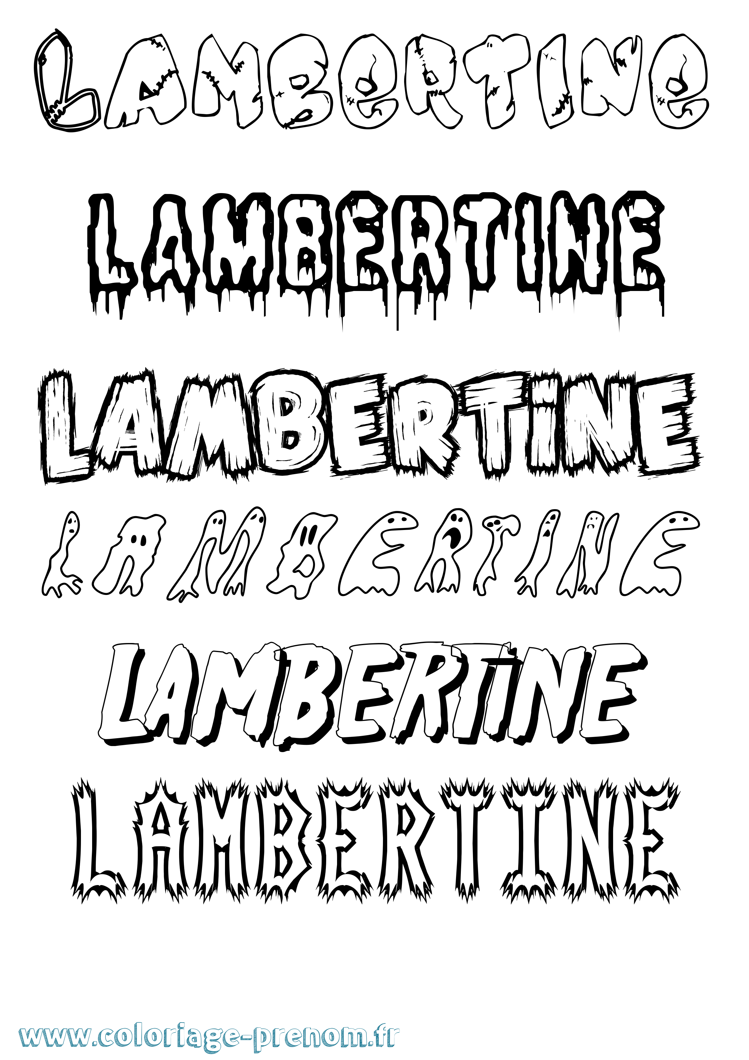 Coloriage Lambertine Frisson Coloriage prénom Lambertine Frisson