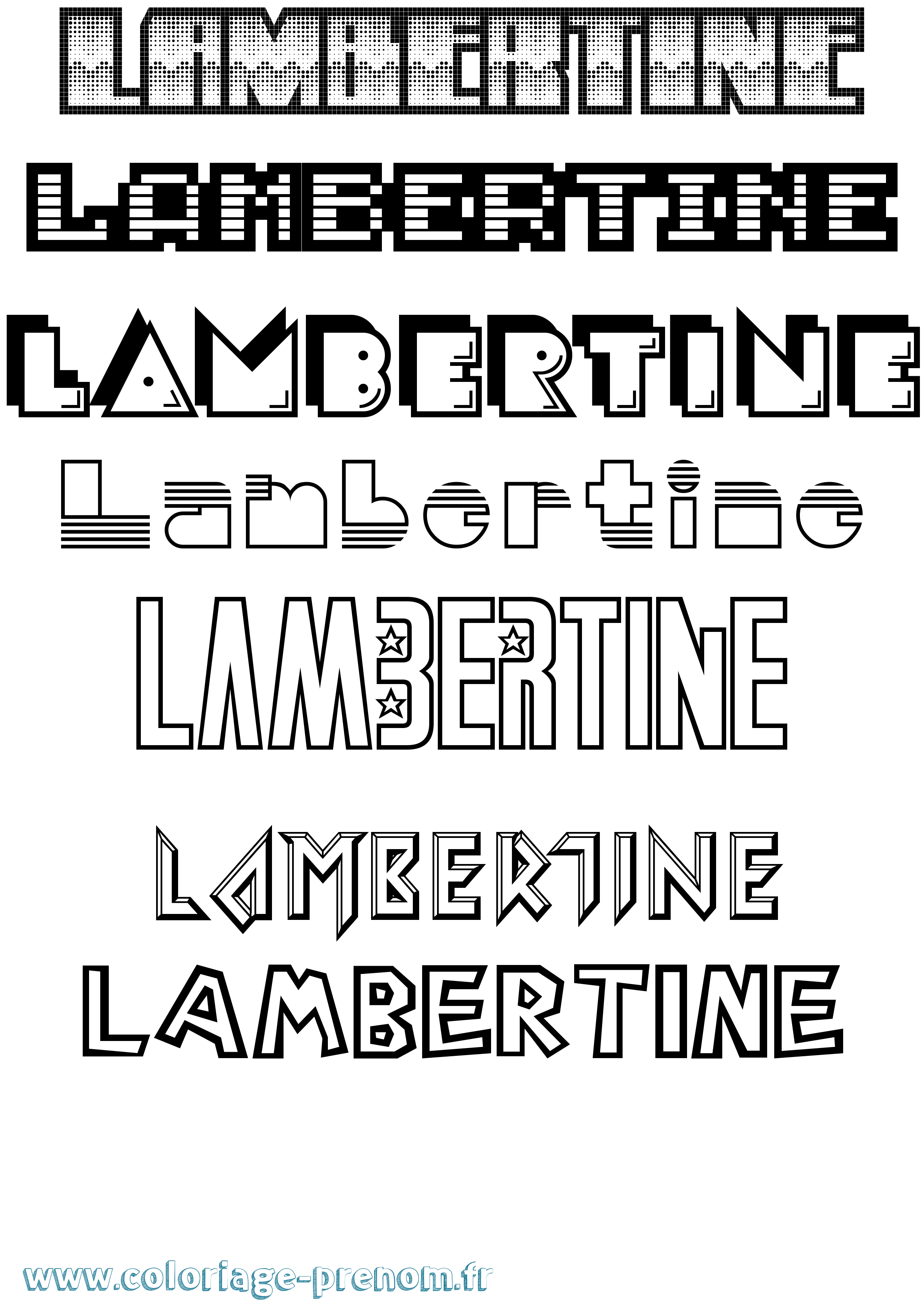 Coloriage Lambertine Jeux Vidéos Coloriage prénom Lambertine Jeux Vidéos