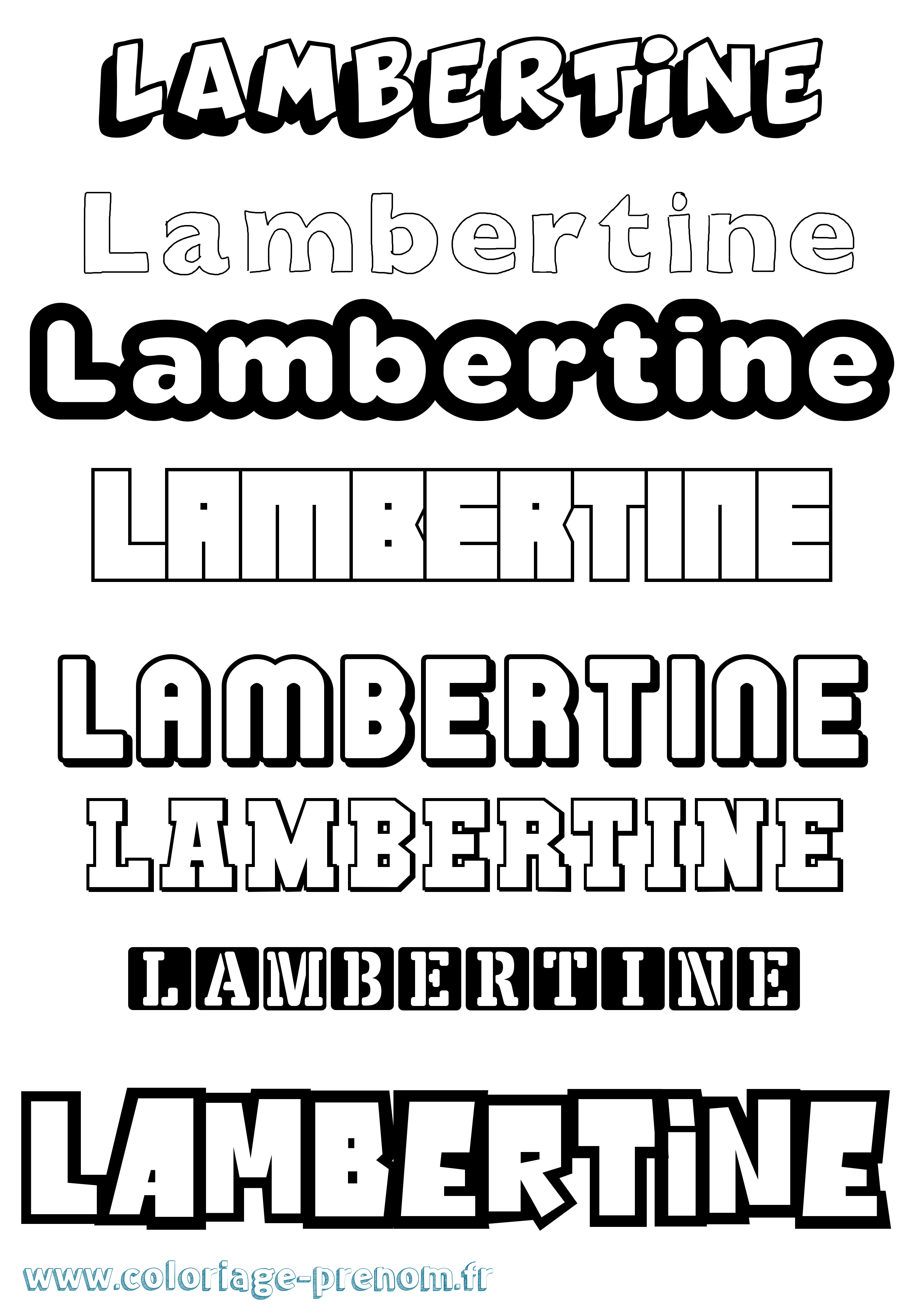Coloriage Lambertine Simple Coloriage prénom Lambertine Simple