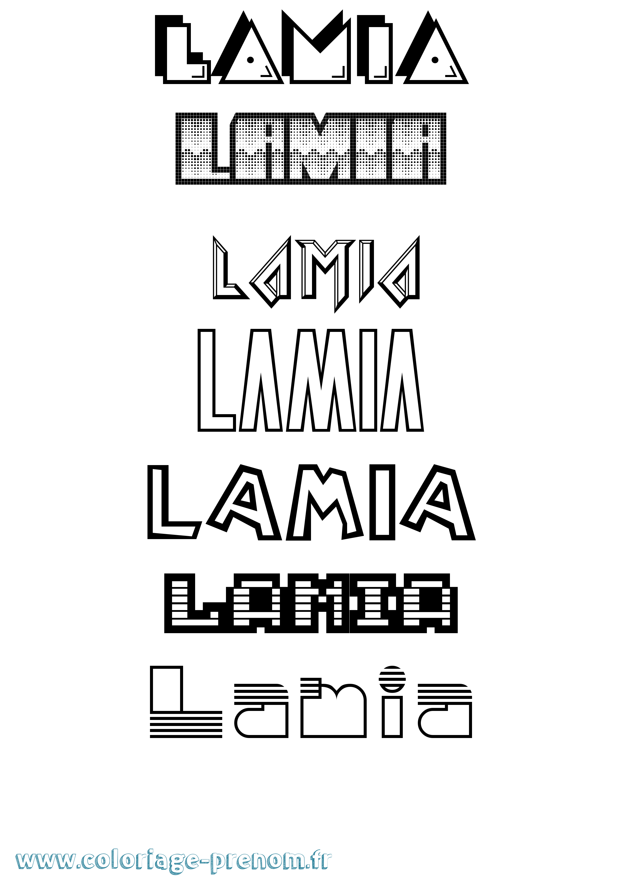 Coloriage Lamia Jeux Vidéos Coloriage prénom Lamia Jeux Vidéos