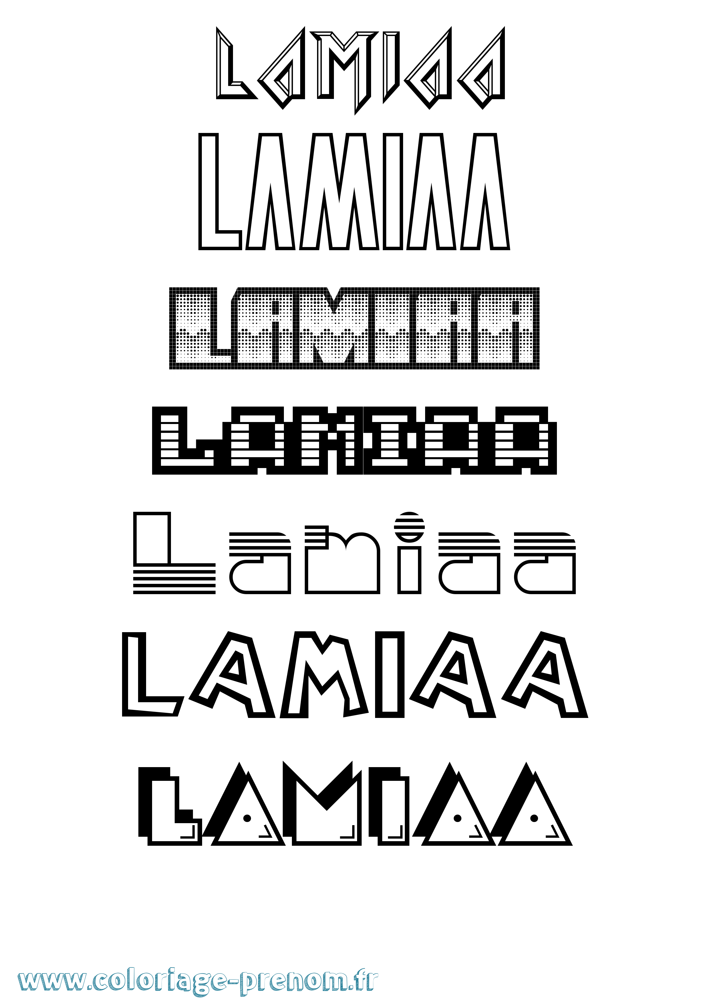 Coloriage prénom Lamiaa Jeux Vidéos