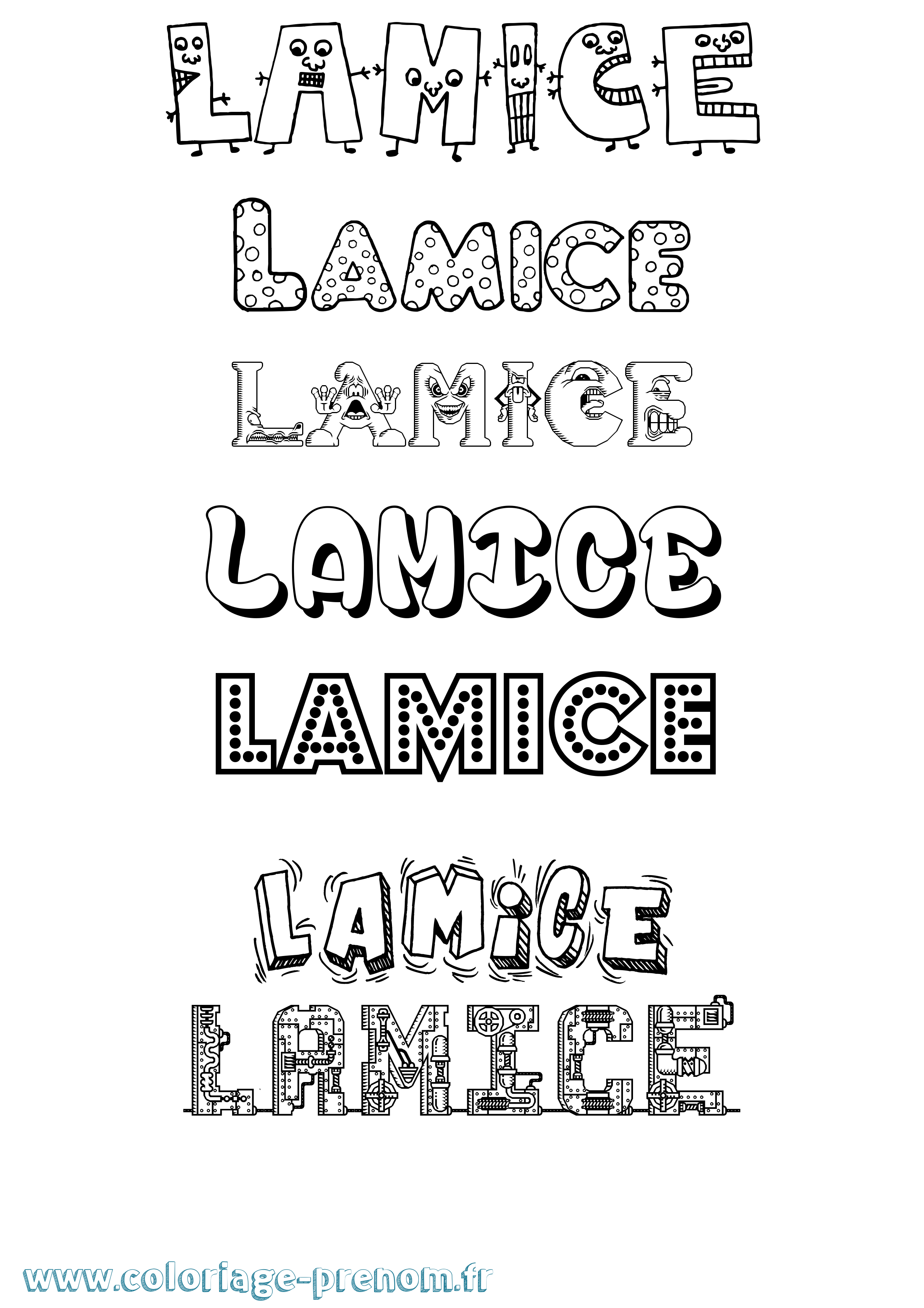 Coloriage Lamice Fun Coloriage prénom Lamice Fun