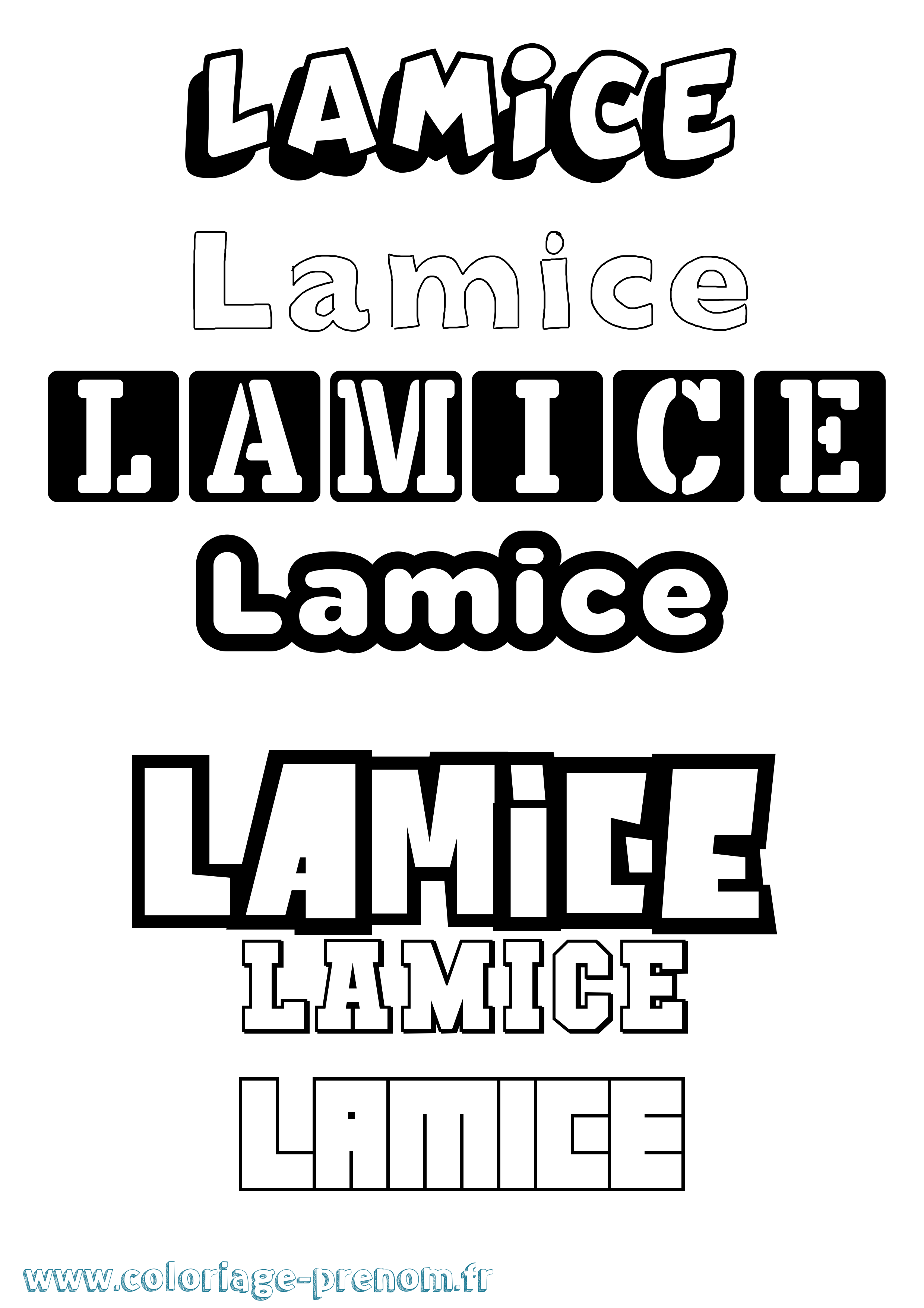 Coloriage prénom Lamice Simple