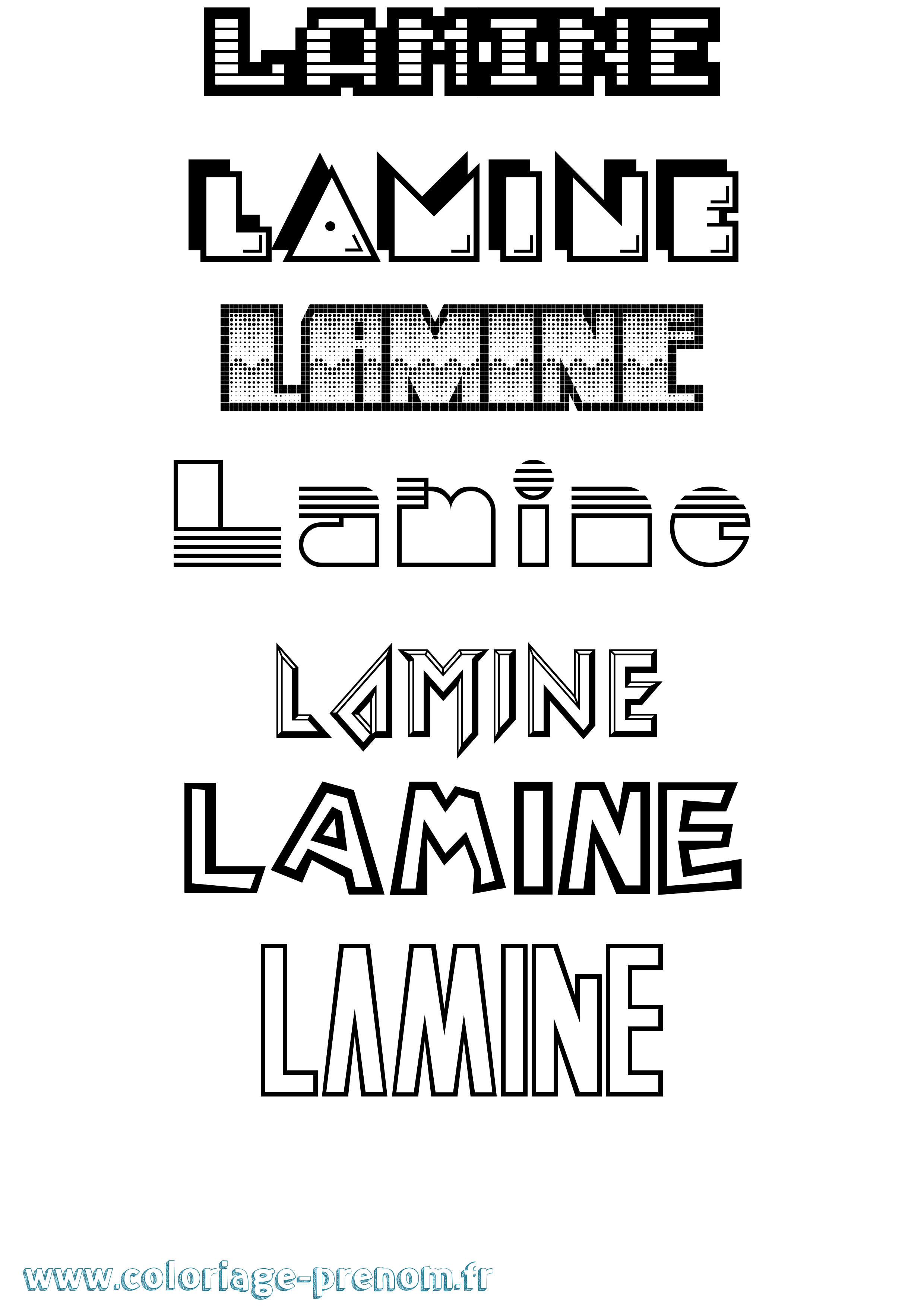 Coloriage prénom Lamine Jeux Vidéos