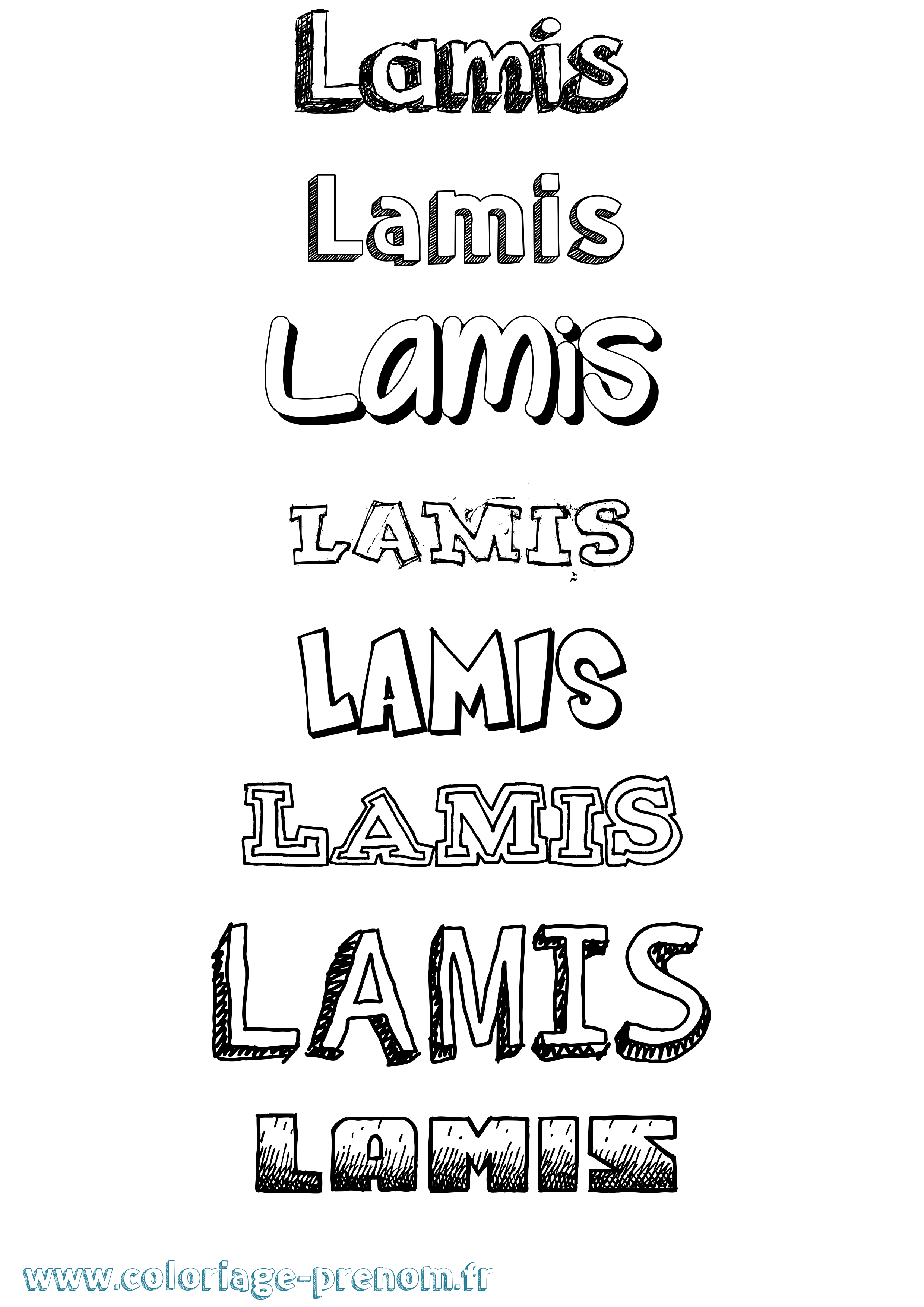 Coloriage prénom Lamis Dessiné