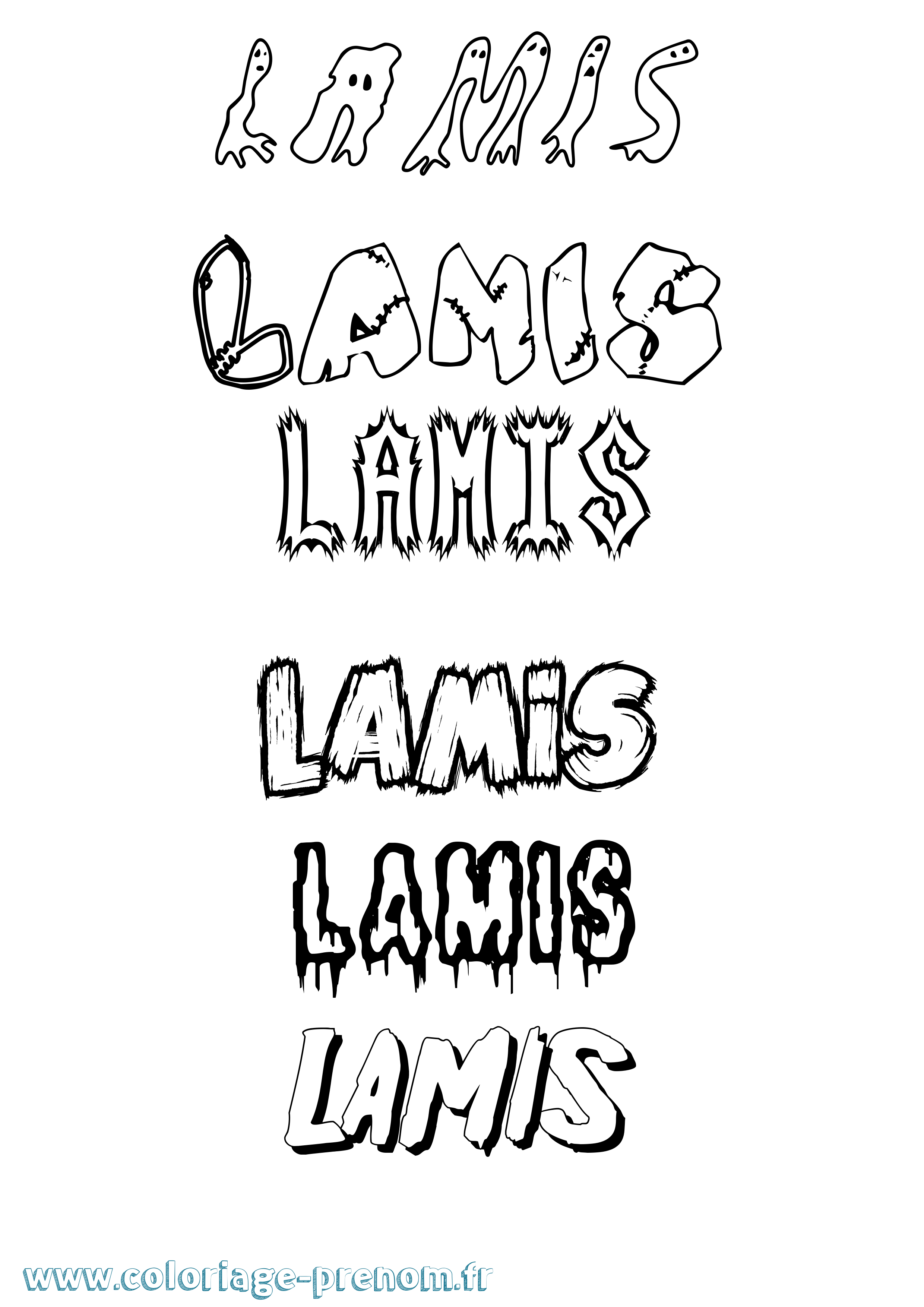Coloriage prénom Lamis Frisson