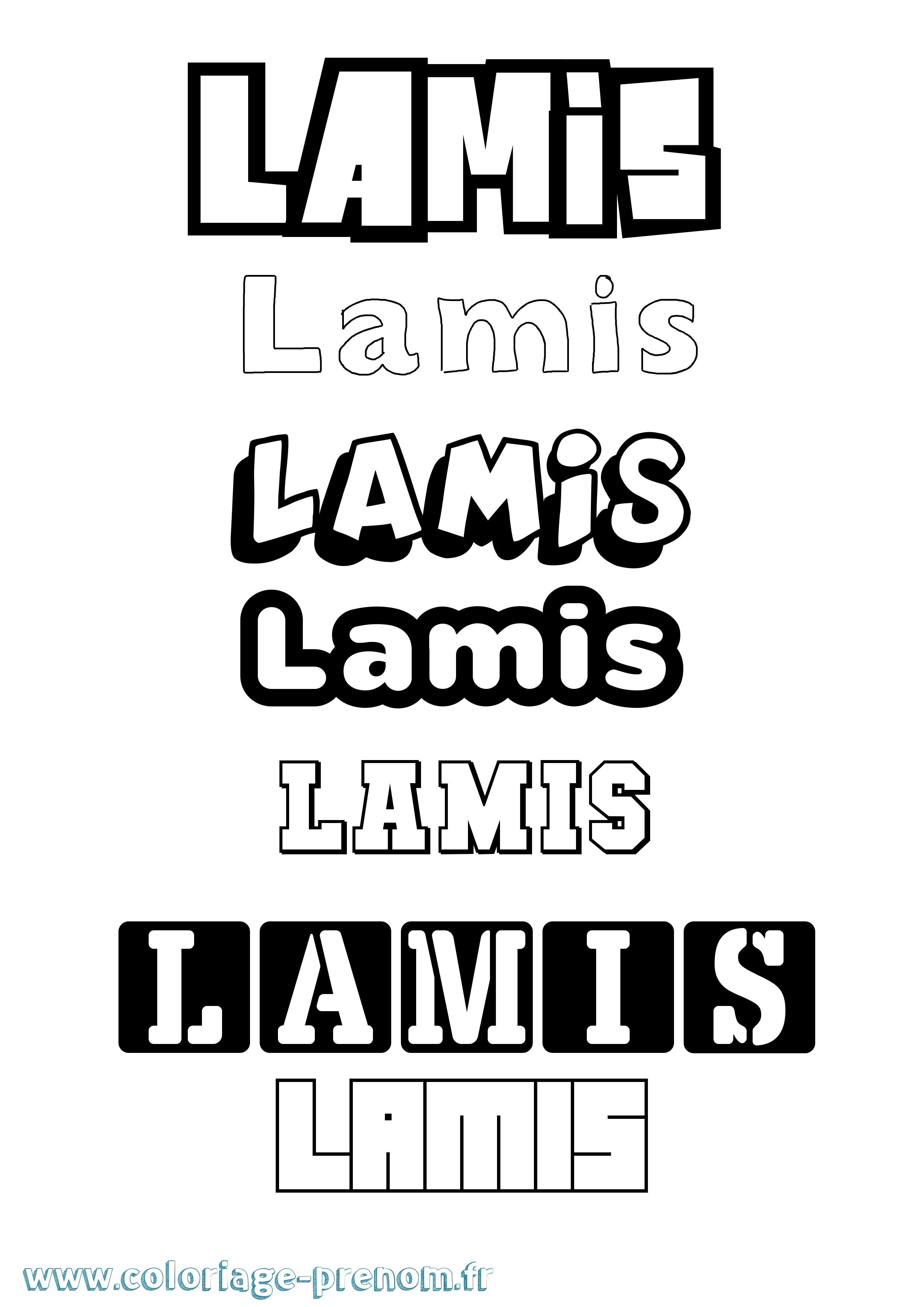 Coloriage prénom Lamis Simple