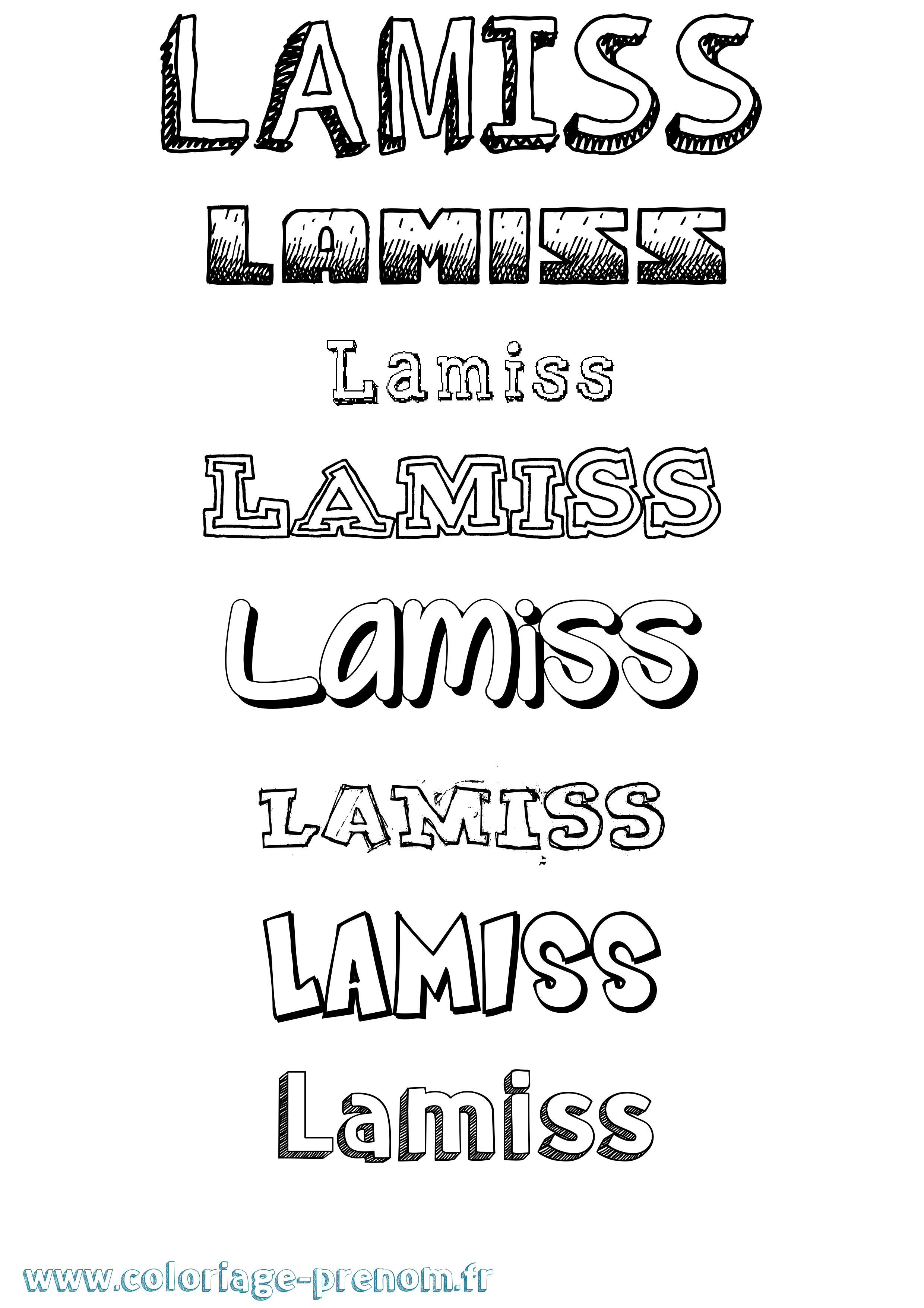 Coloriage prénom Lamiss Dessiné