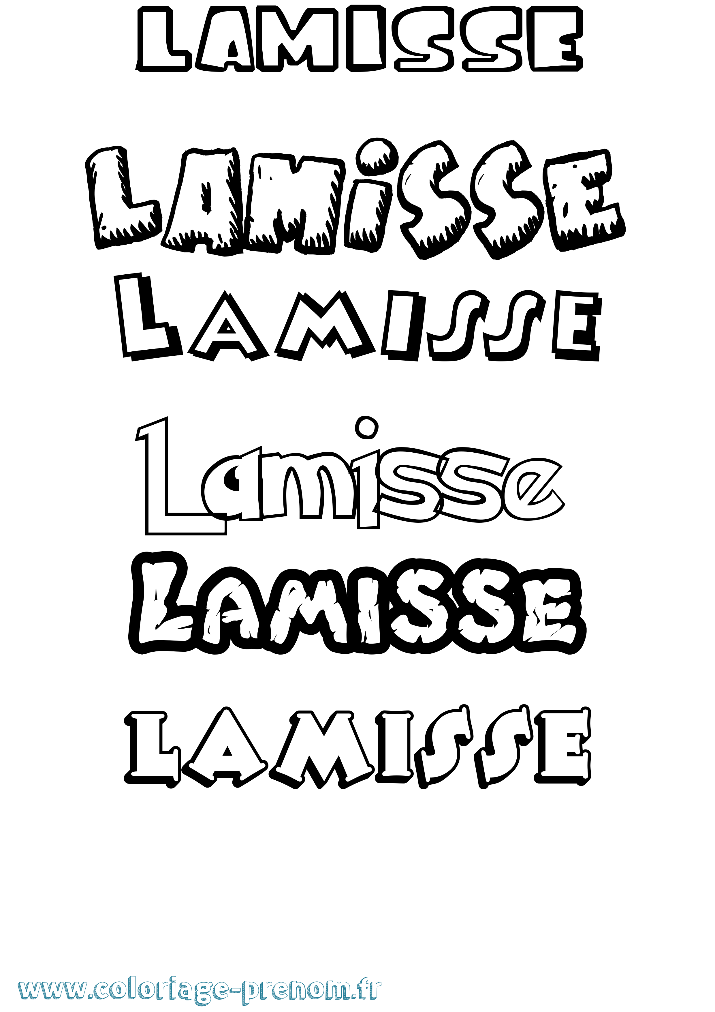 Coloriage prénom Lamisse Dessin Animé