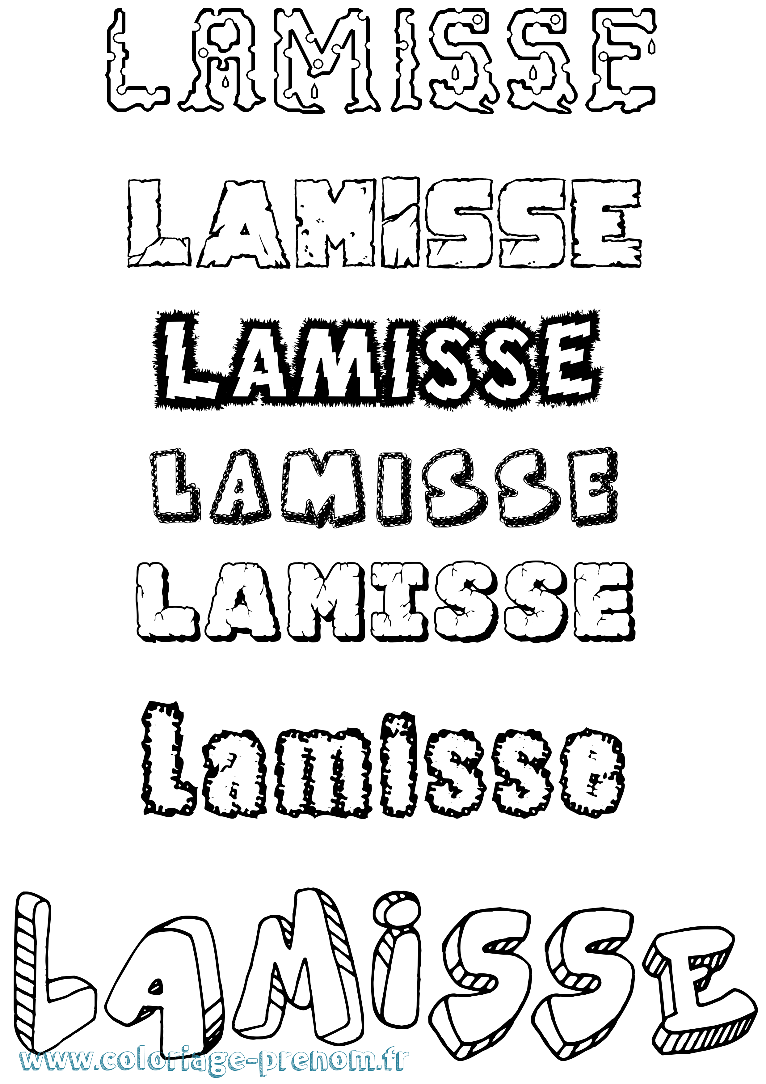 Coloriage prénom Lamisse Destructuré