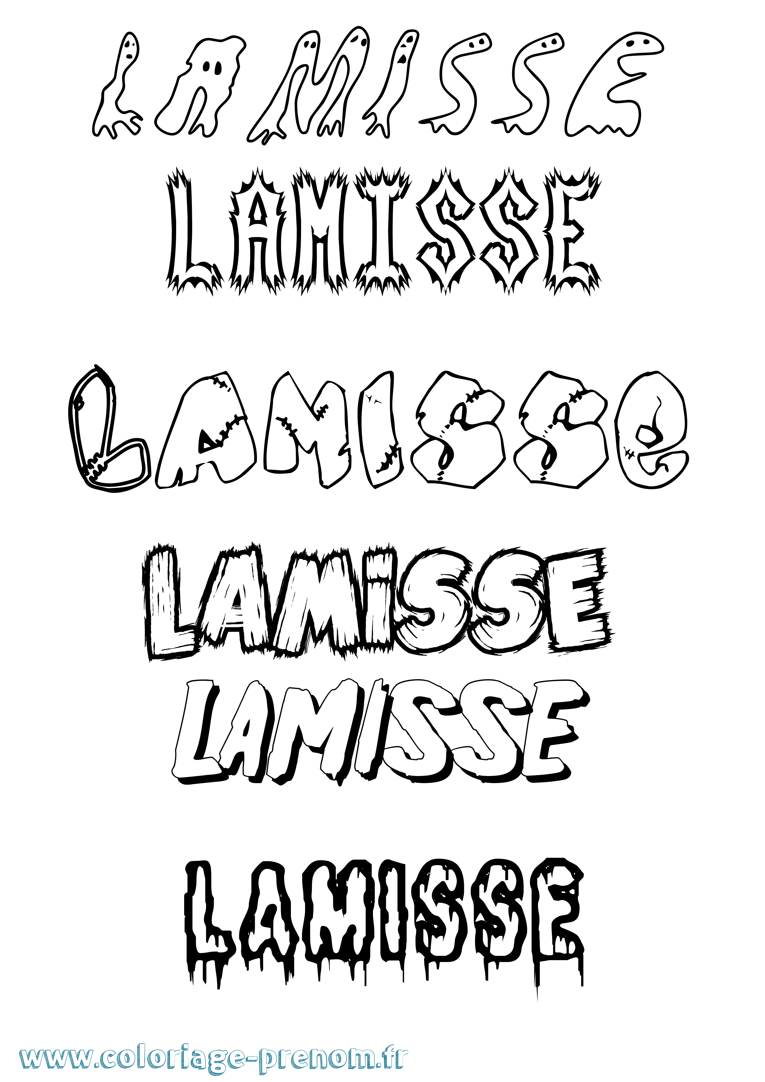 Coloriage prénom Lamisse Frisson