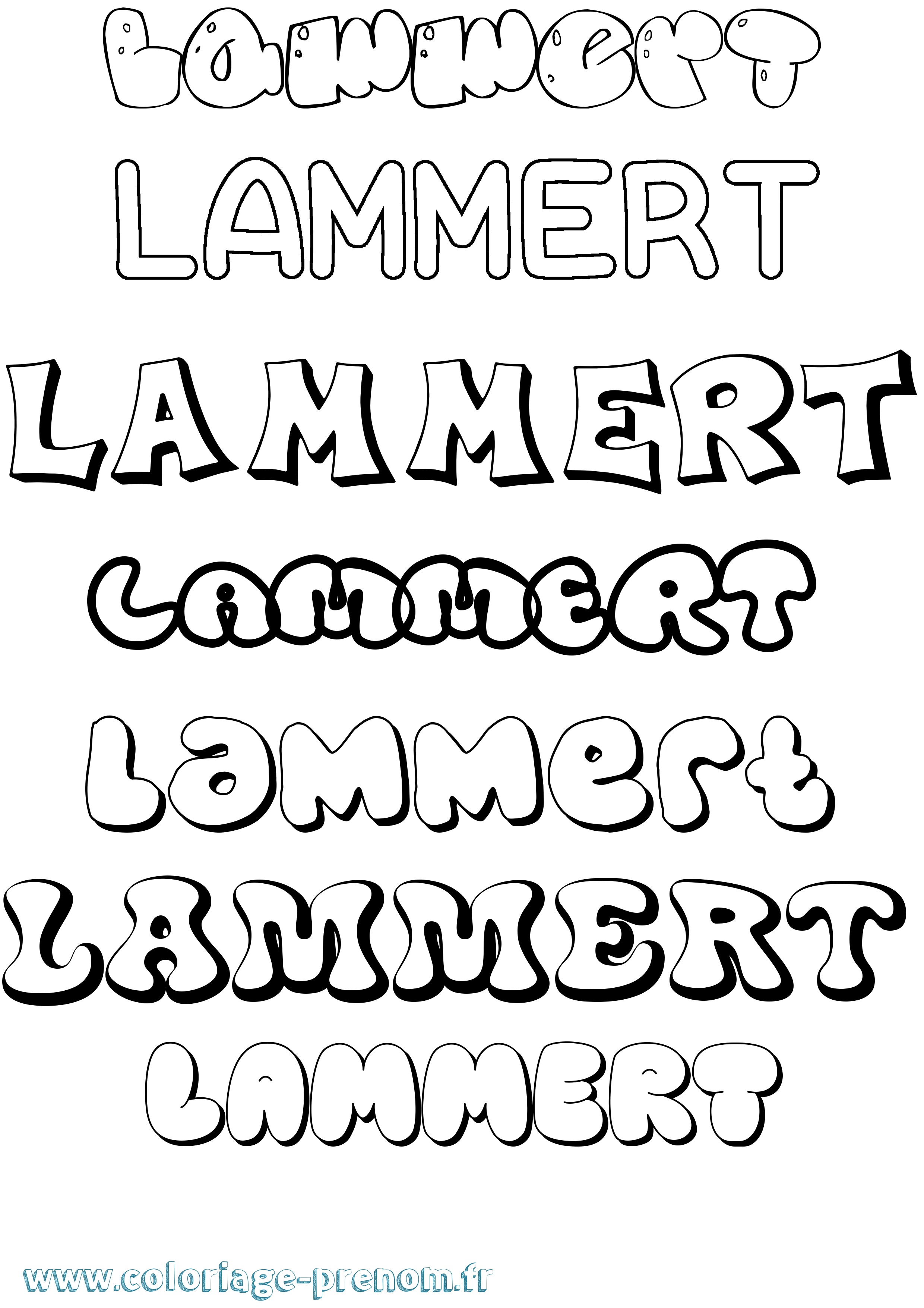 Coloriage prénom Lammert Bubble