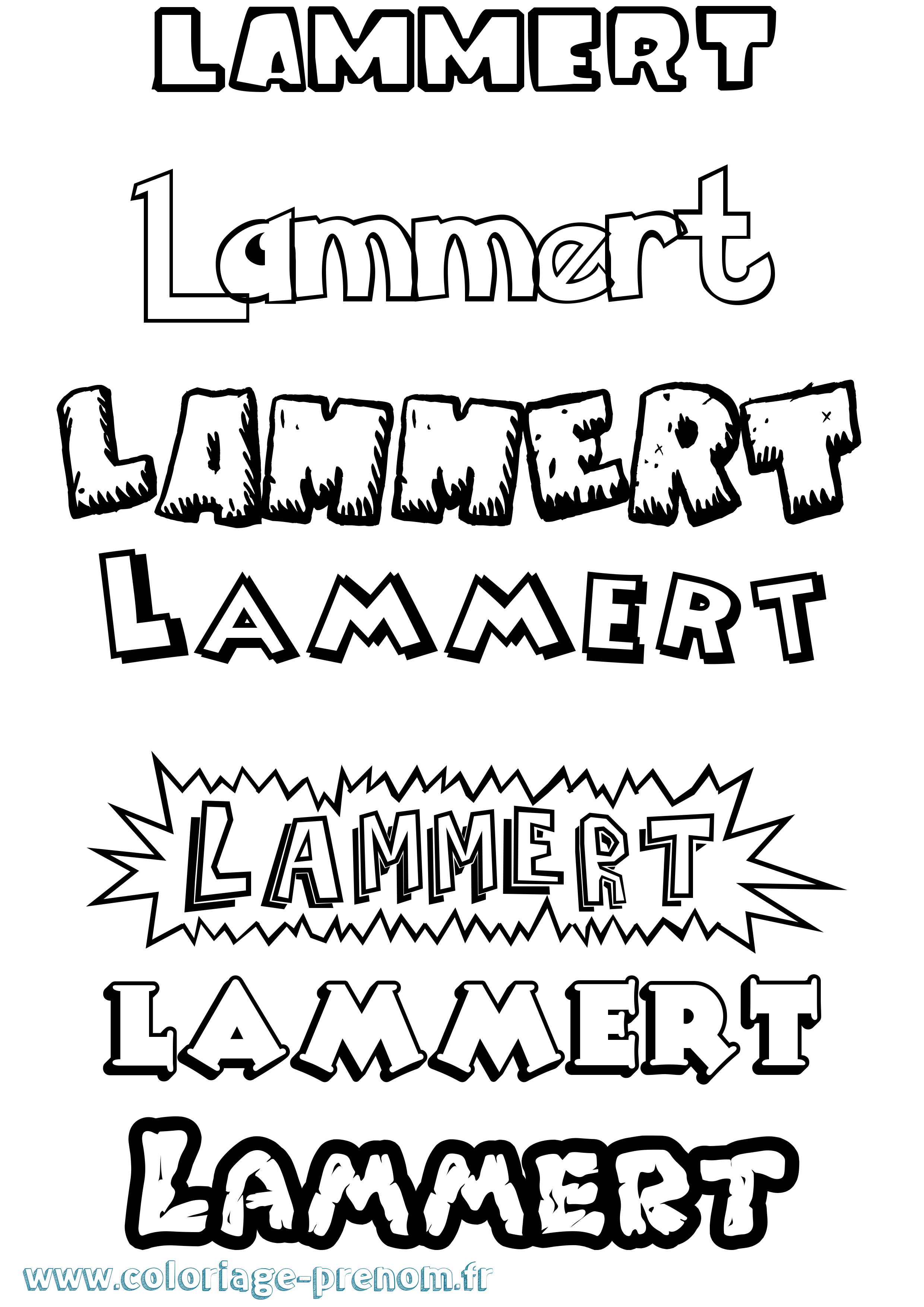 Coloriage prénom Lammert Dessin Animé