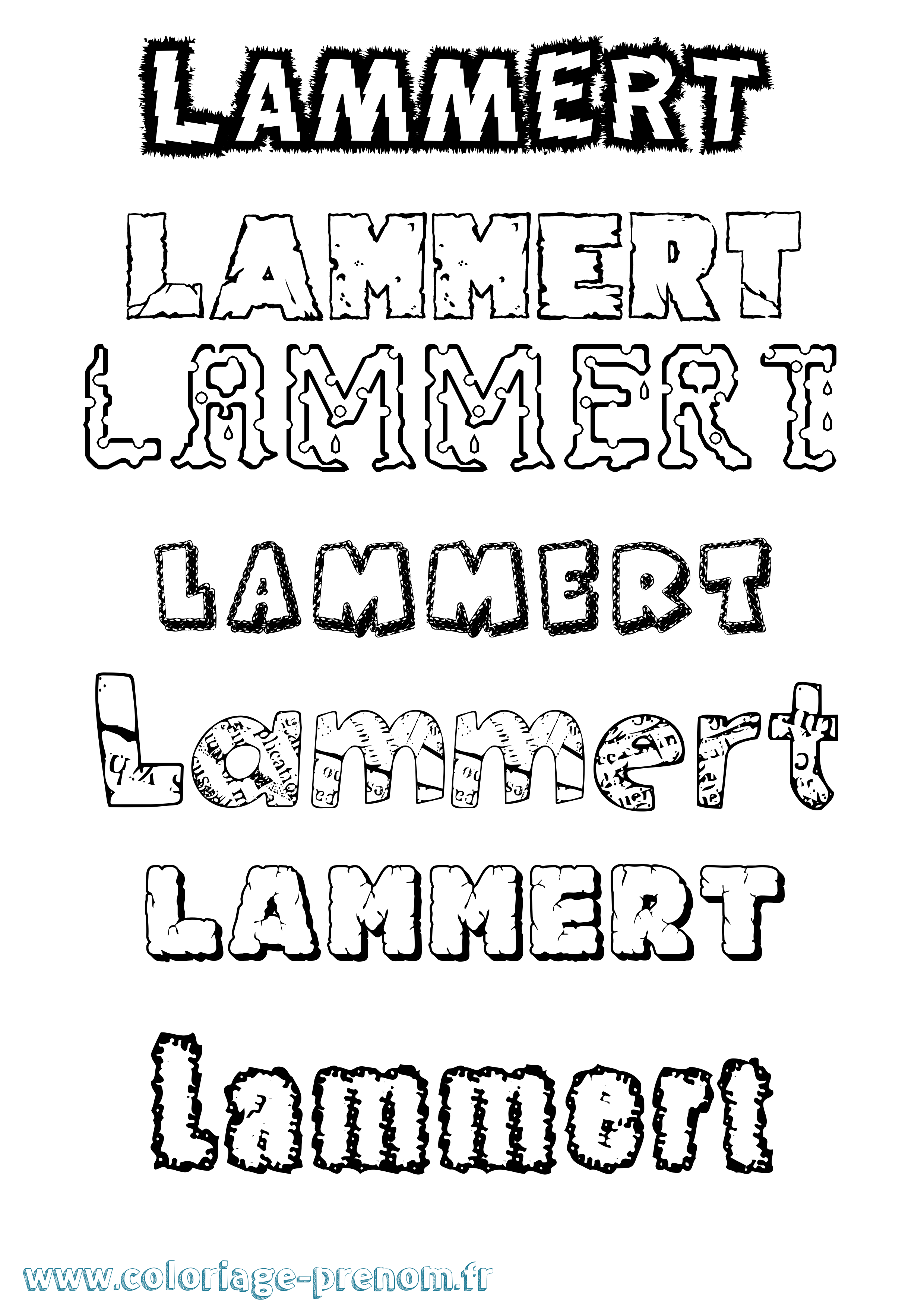 Coloriage Lammert Destructuré Coloriage prénom Lammert Destructuré