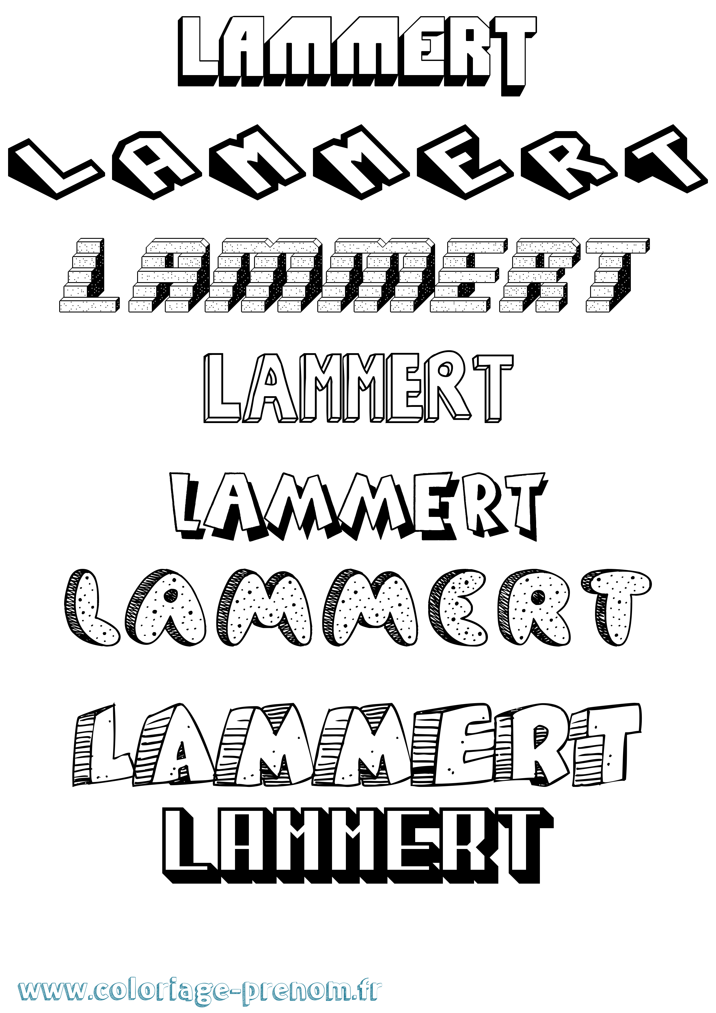 Coloriage prénom Lammert Effet 3D