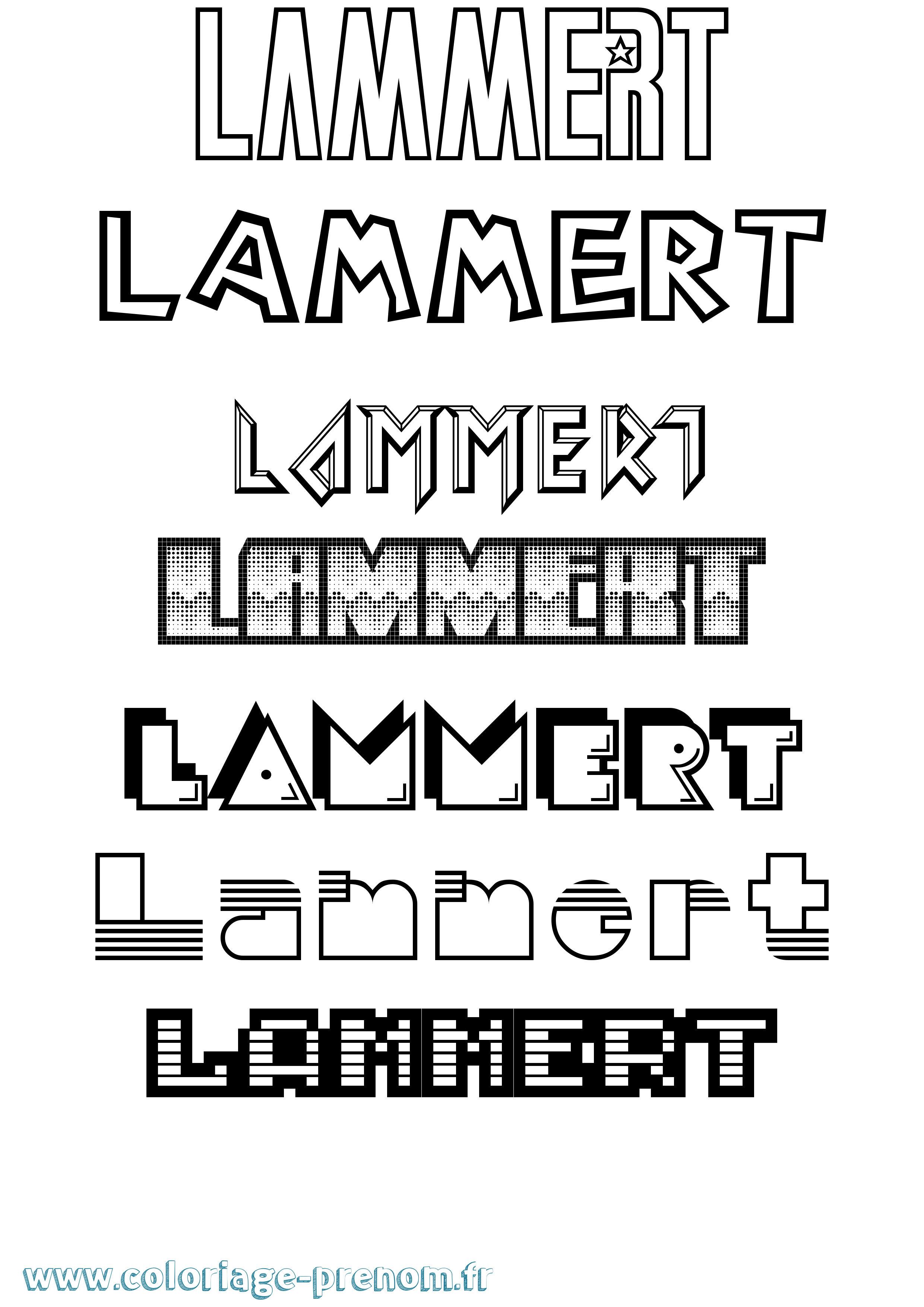 Coloriage prénom Lammert Jeux Vidéos