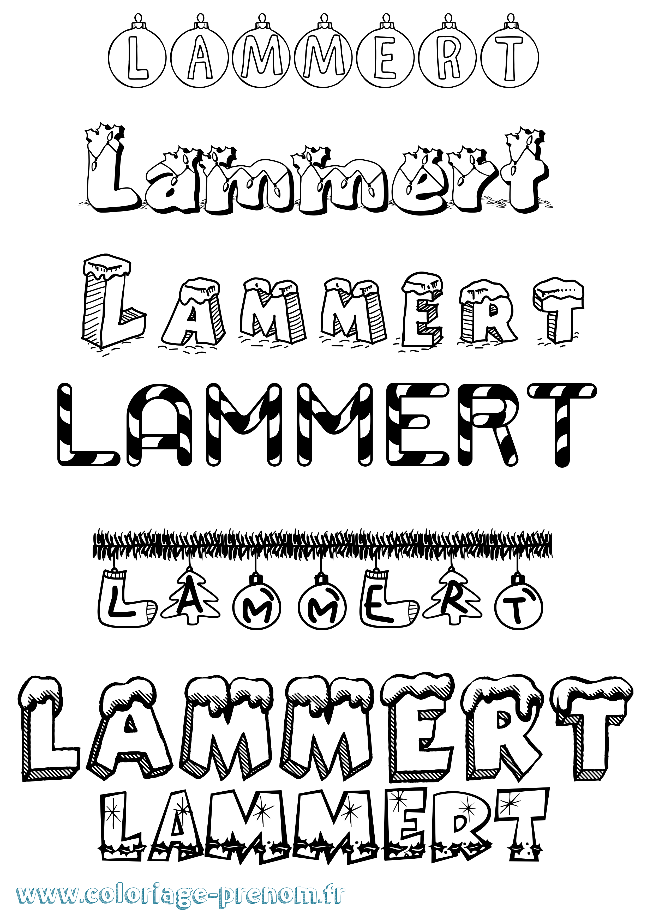 Coloriage Lammert Noël Coloriage prénom Lammert Noël