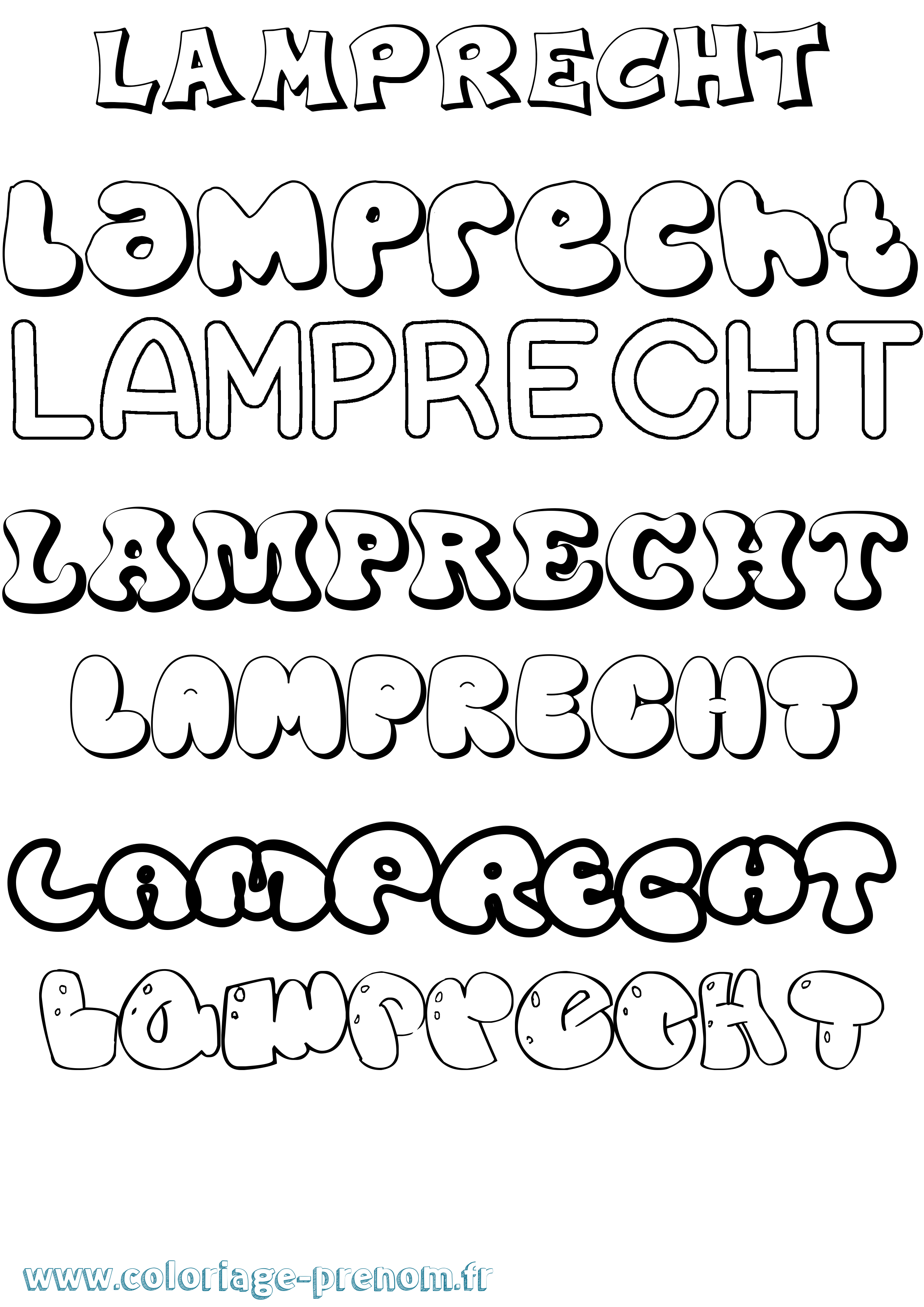 Coloriage Lamprecht Bubble Coloriage prénom Lamprecht Bubble