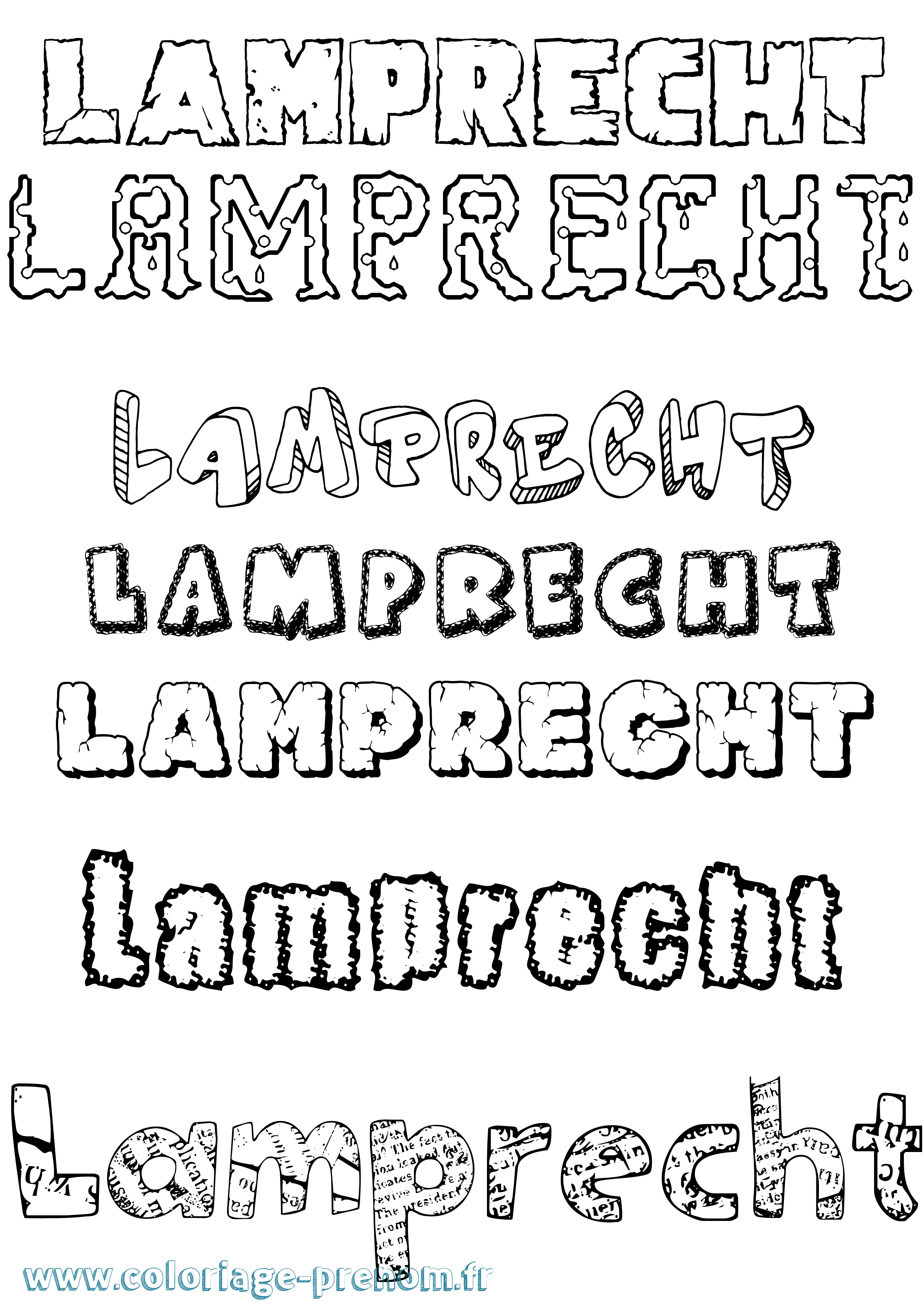 Coloriage Lamprecht Destructuré Coloriage prénom Lamprecht Destructuré