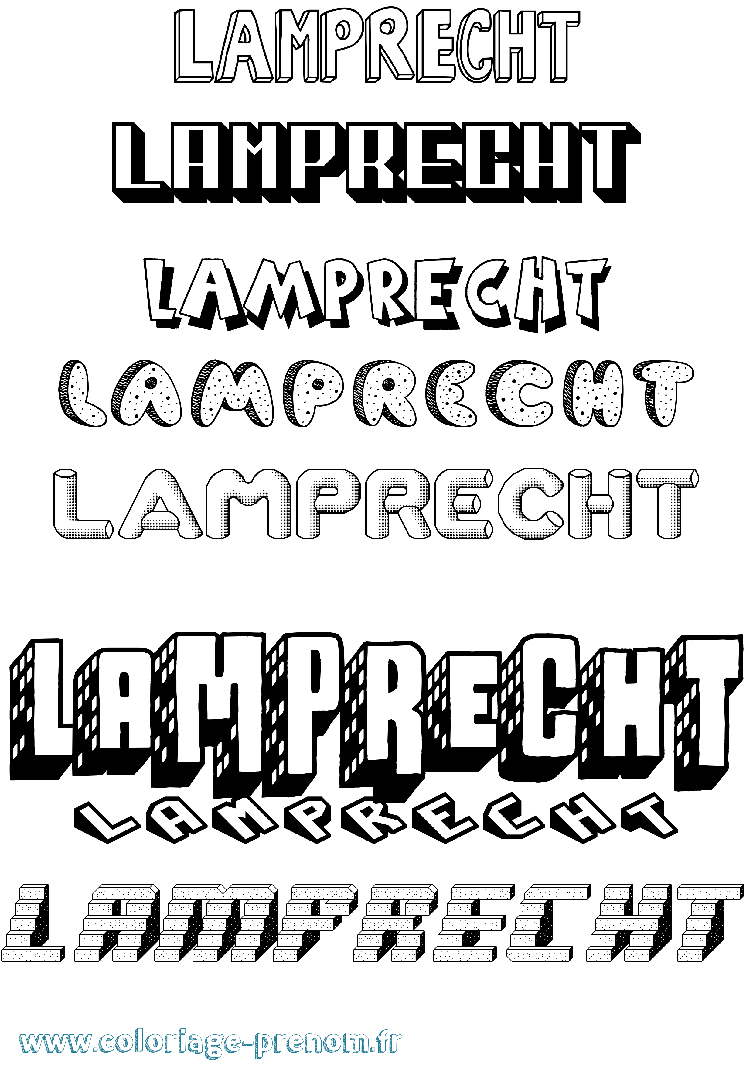 Coloriage Lamprecht Effet 3D Coloriage prénom Lamprecht Effet 3D