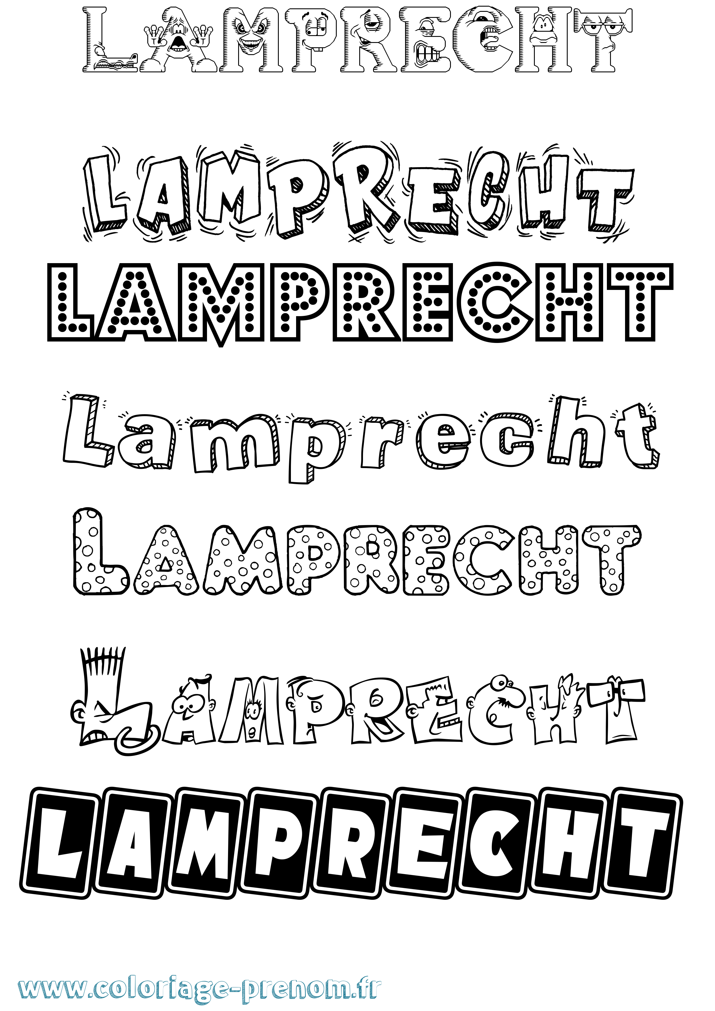Coloriage prénom Lamprecht Fun