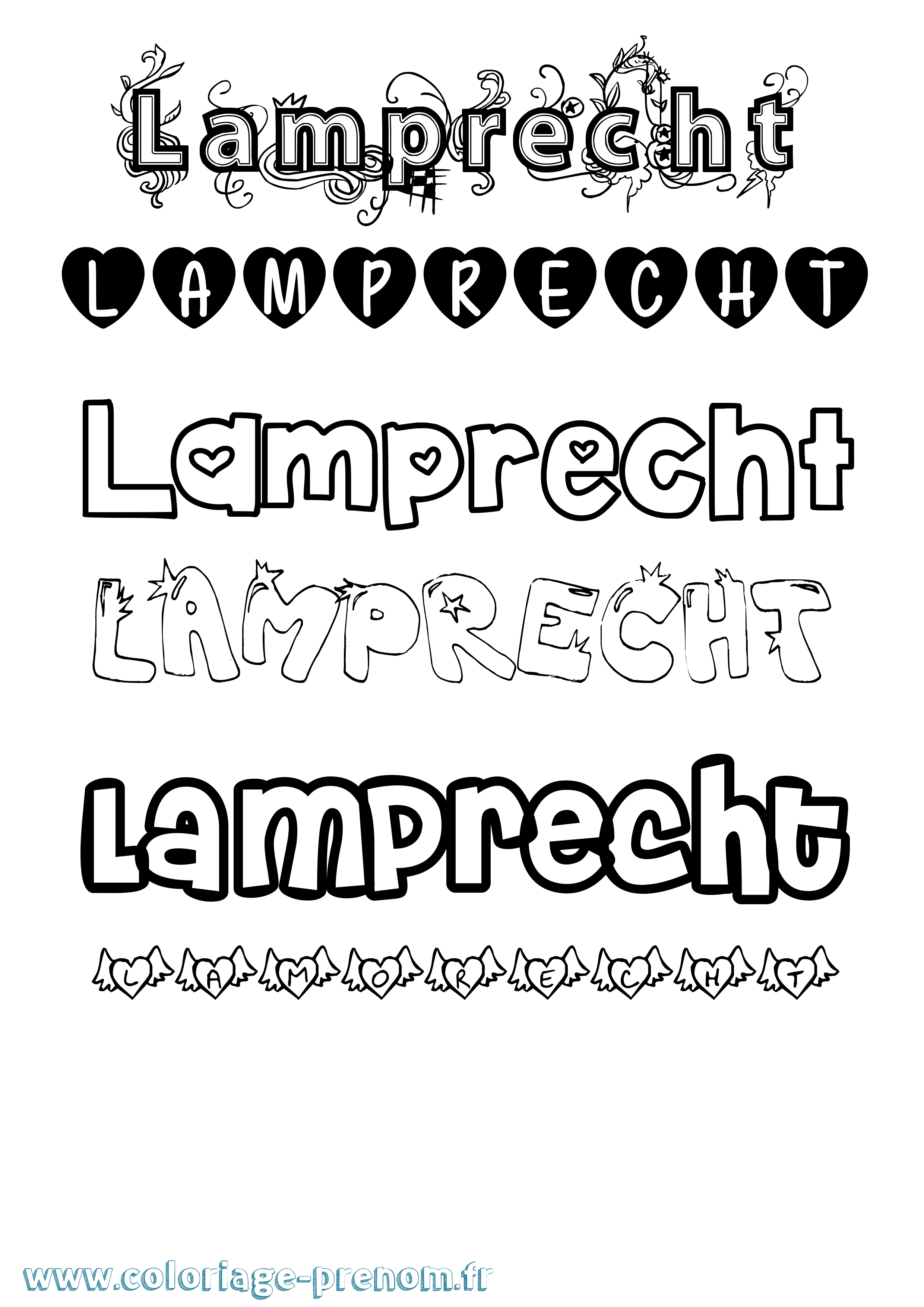 Coloriage prénom Lamprecht Girly
