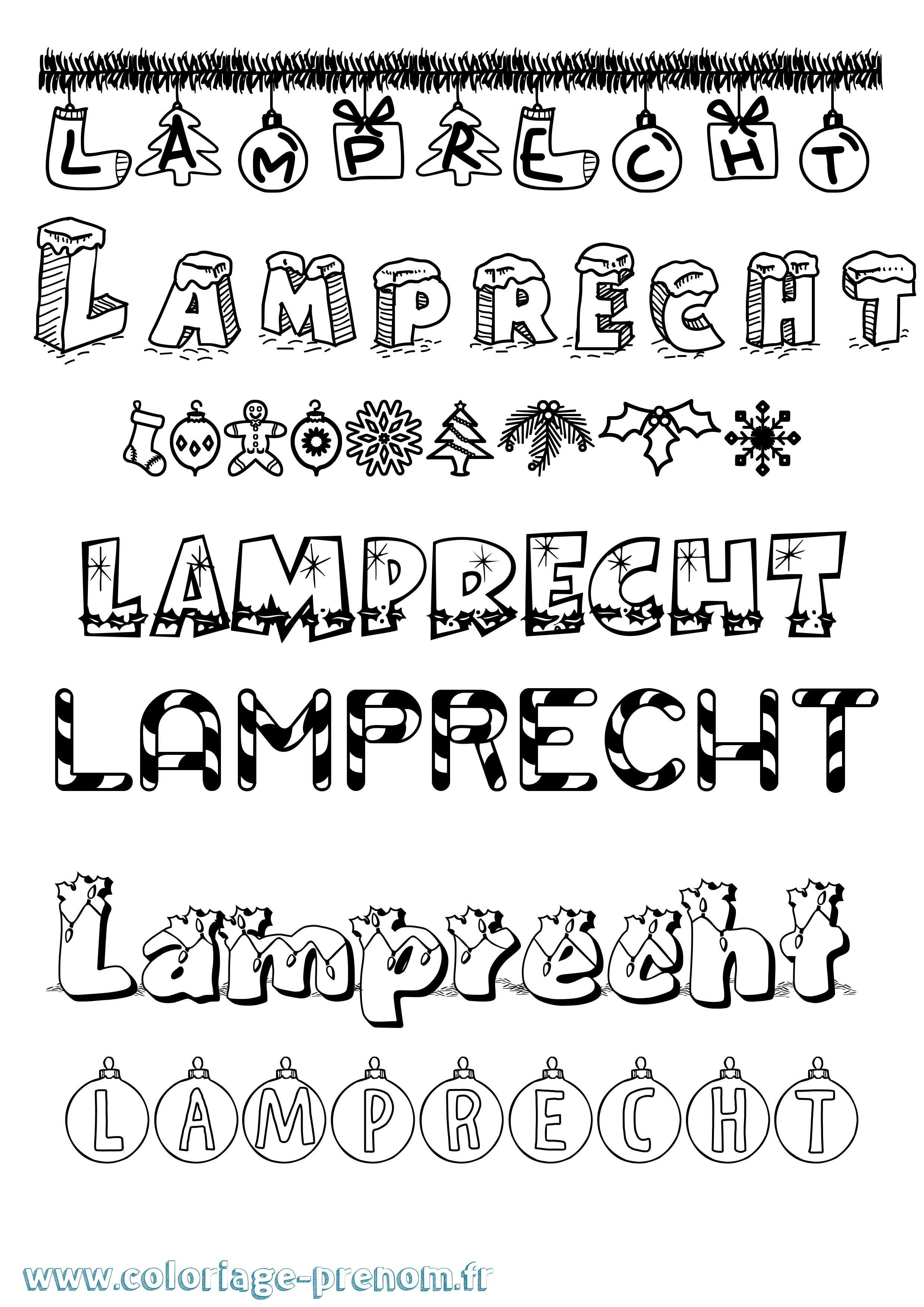 Coloriage Lamprecht Noël Coloriage prénom Lamprecht Noël