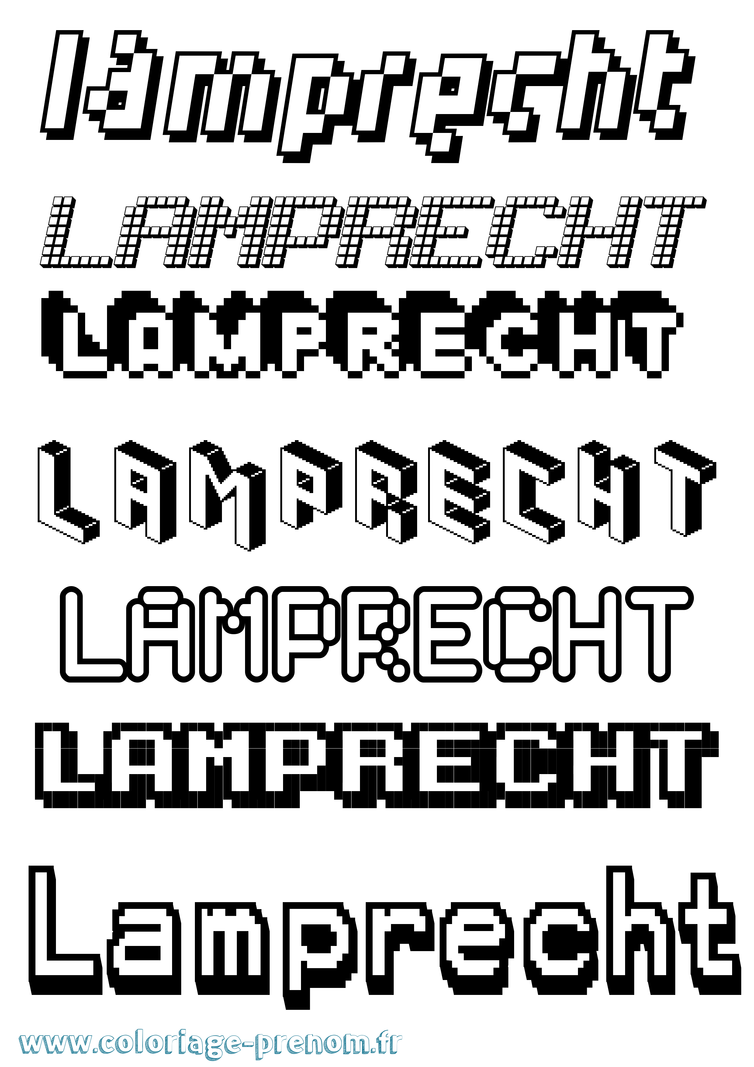 Coloriage Lamprecht Pixel Coloriage prénom Lamprecht Pixel