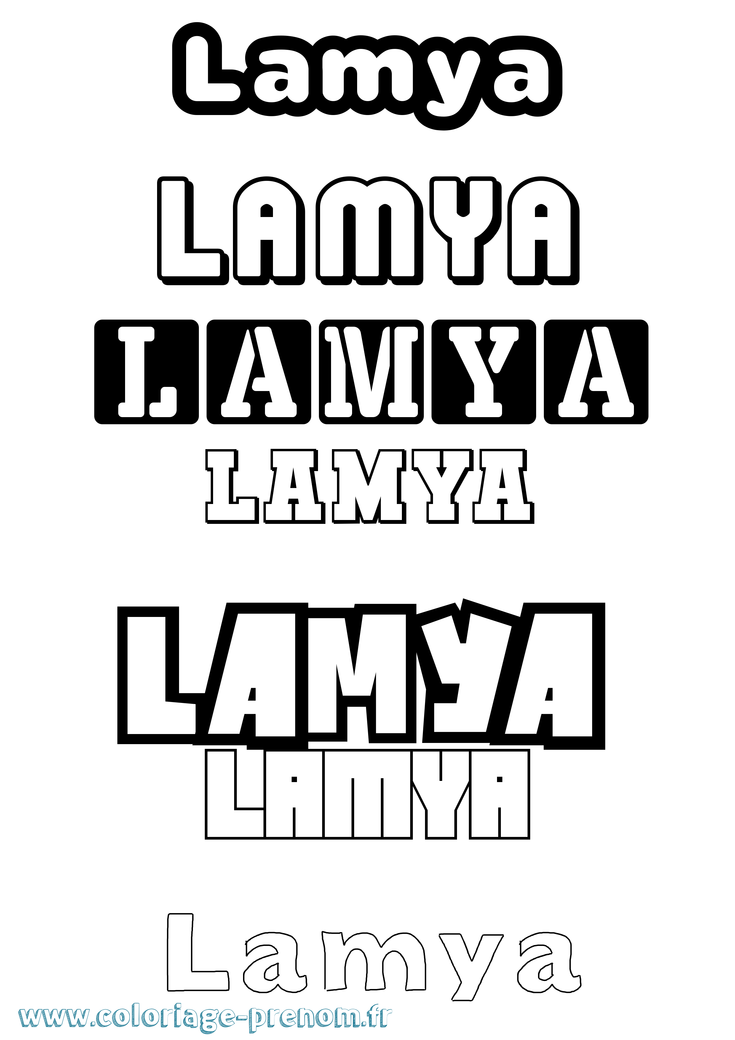 Coloriage prénom Lamya Simple
