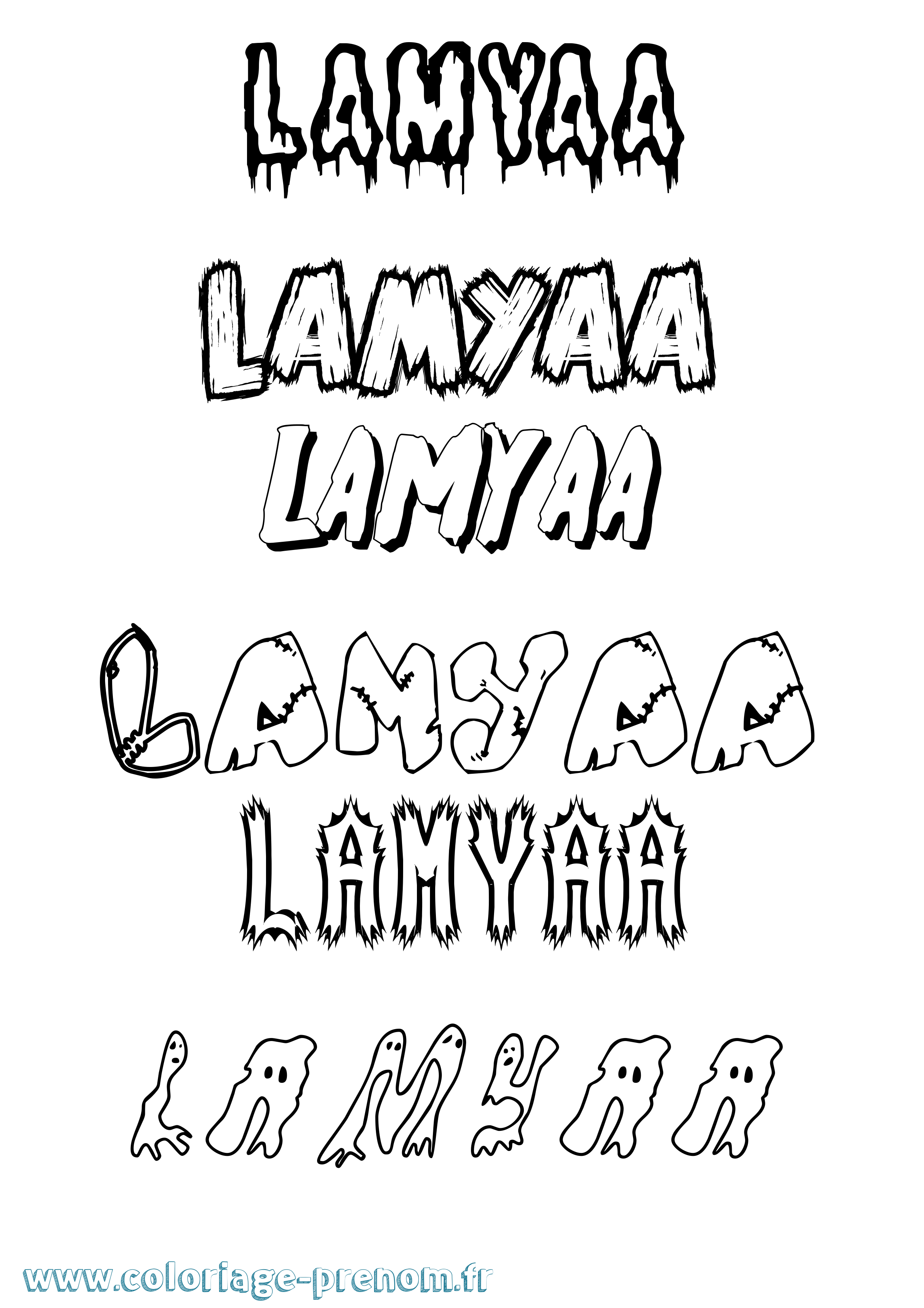 Coloriage prénom Lamyaa Frisson