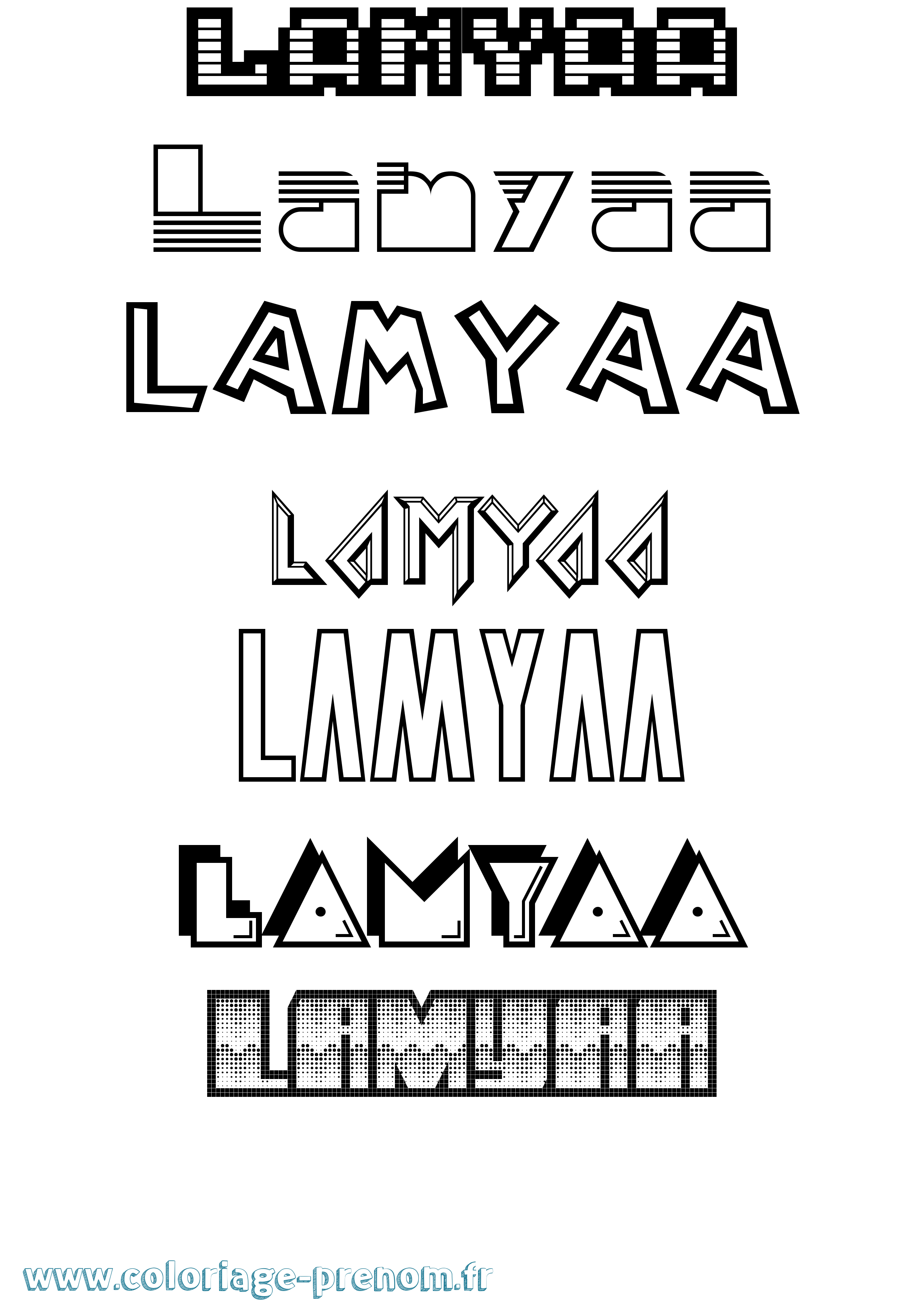 Coloriage prénom Lamyaa Jeux Vidéos
