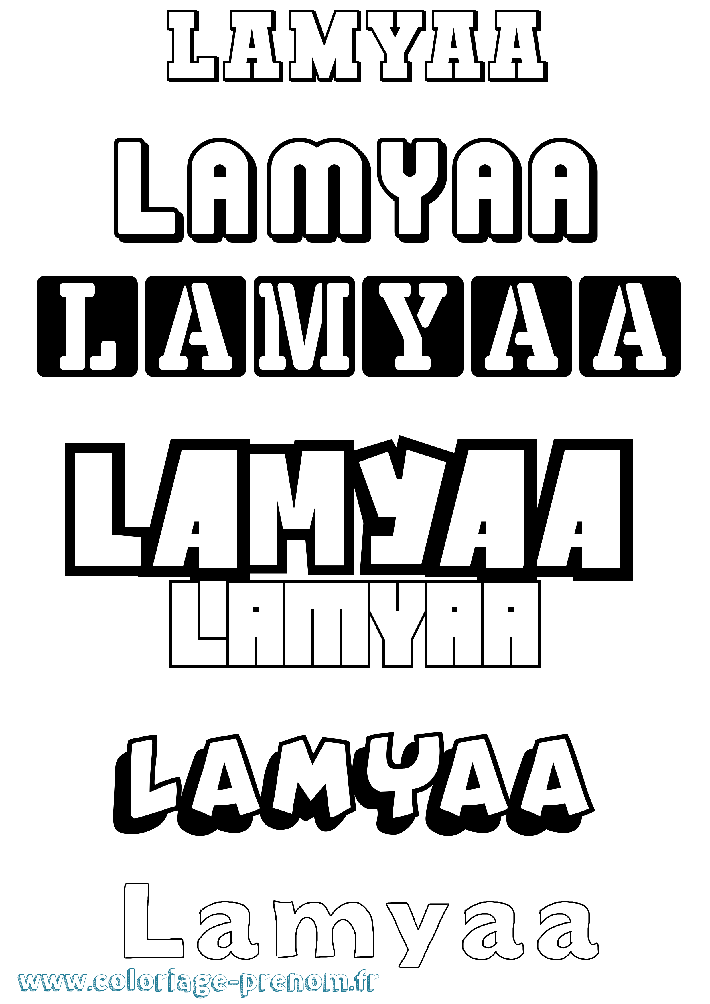 Coloriage prénom Lamyaa Simple
