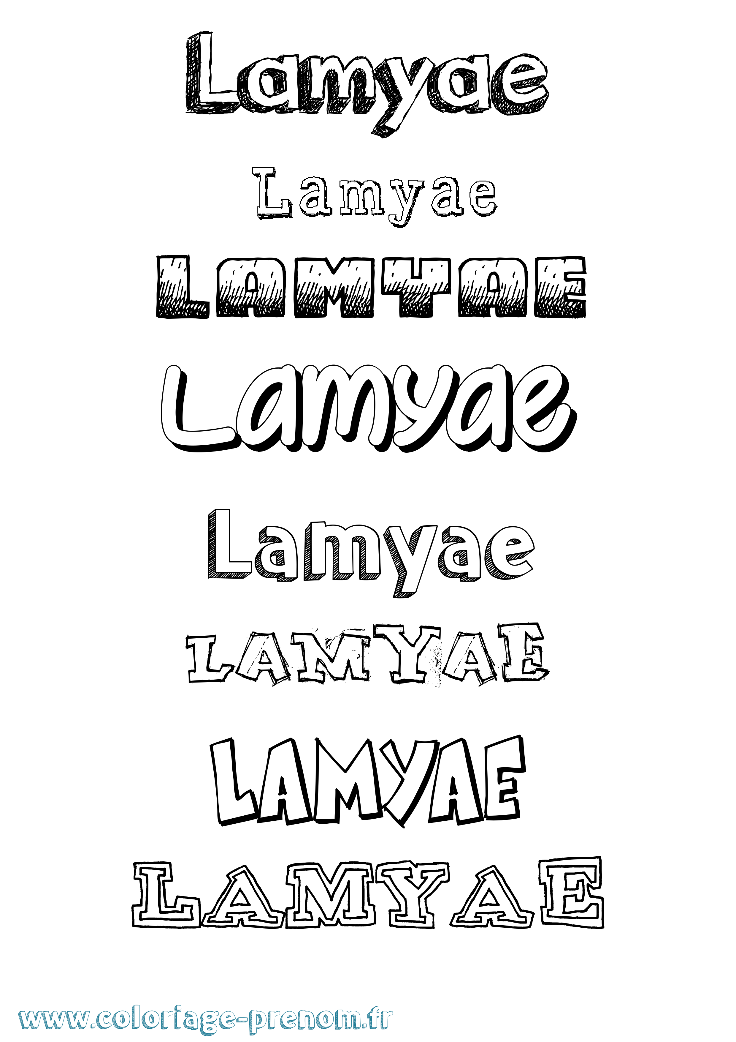 Coloriage Lamyae Dessiné Coloriage prénom Lamyae Dessiné