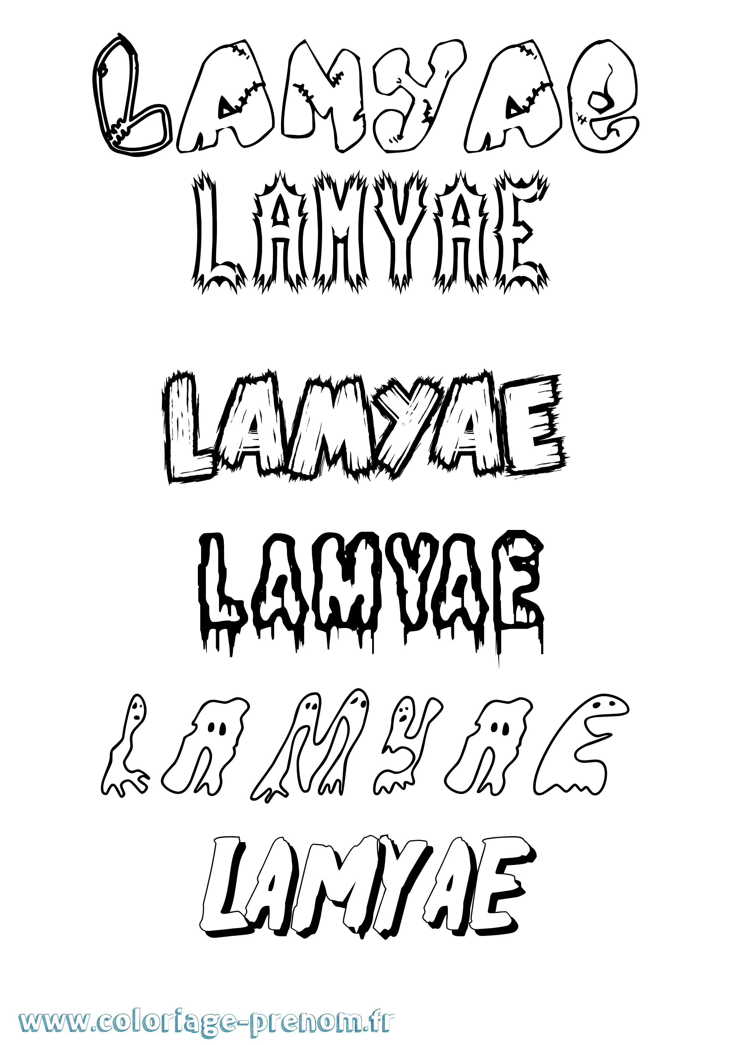 Coloriage Lamyae Frisson Coloriage prénom Lamyae Frisson