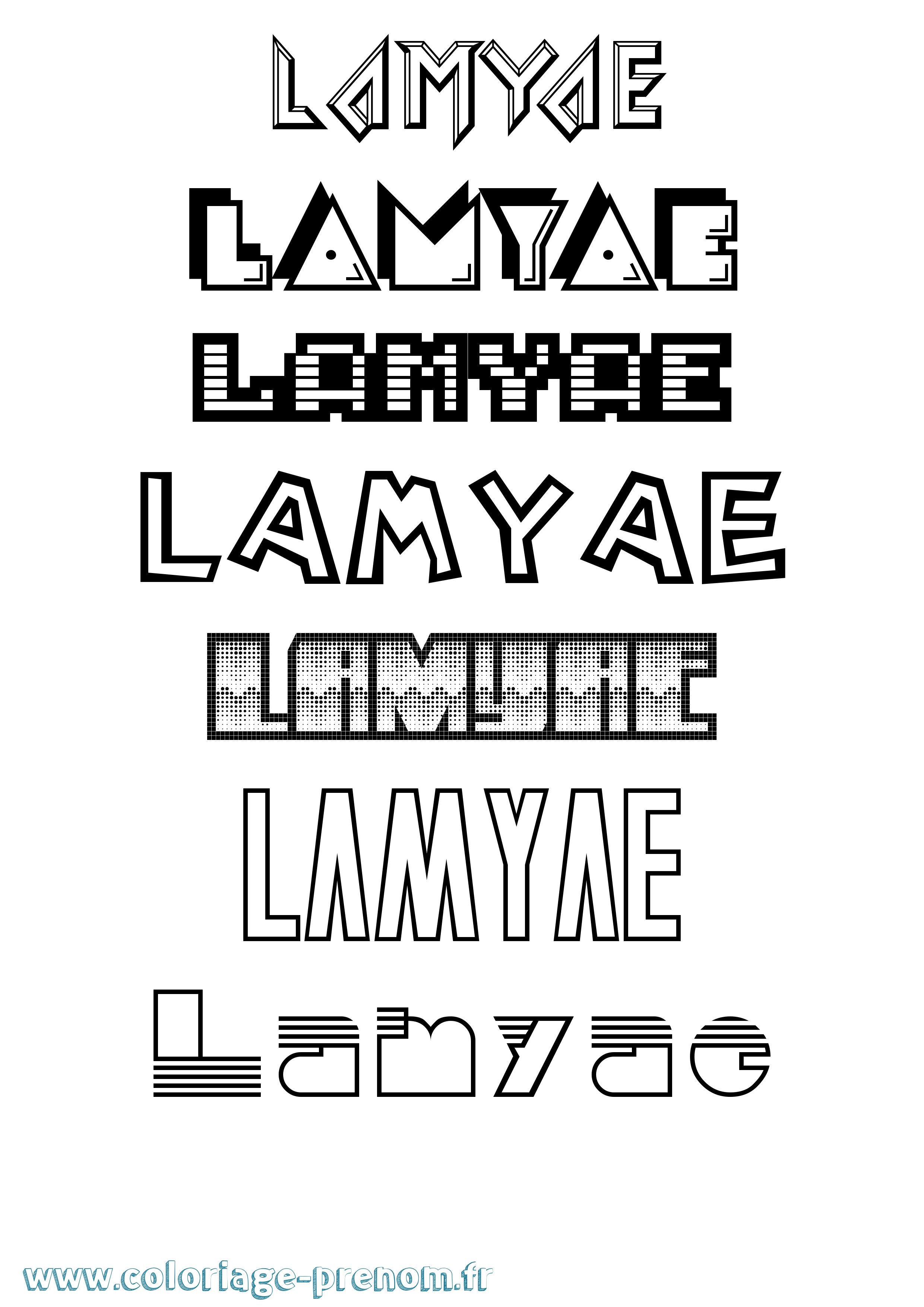 Coloriage prénom Lamyae Jeux Vidéos
