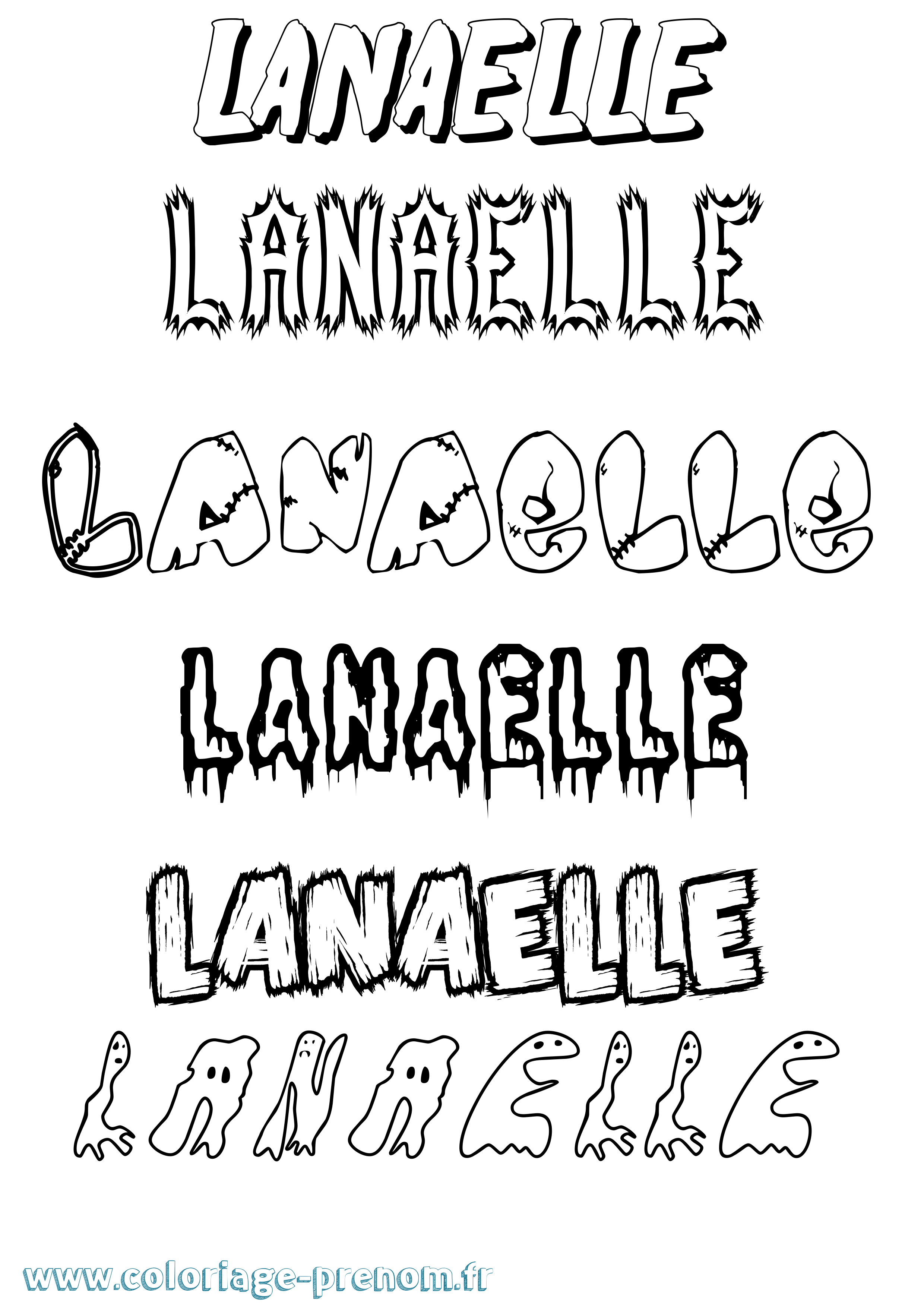 Coloriage prénom Lanaelle Frisson