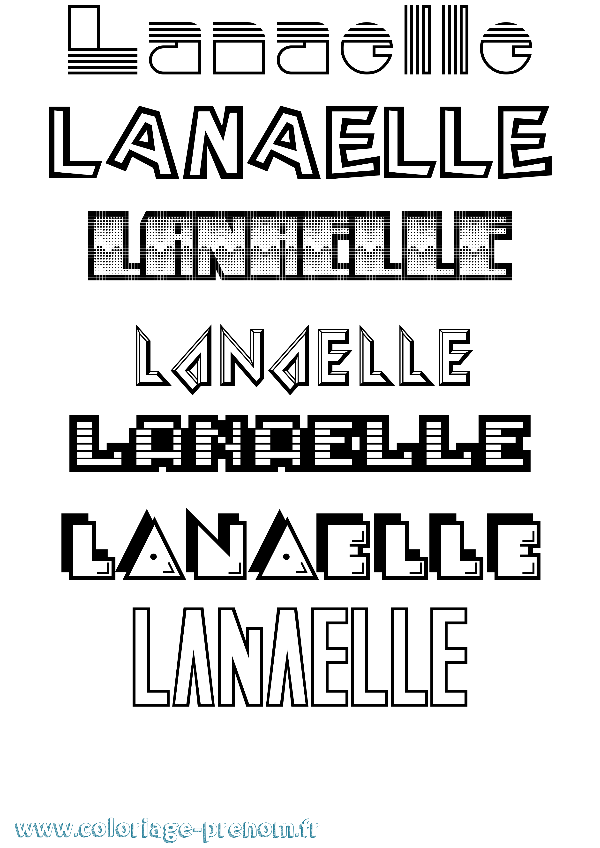 Coloriage prénom Lanaelle Jeux Vidéos
