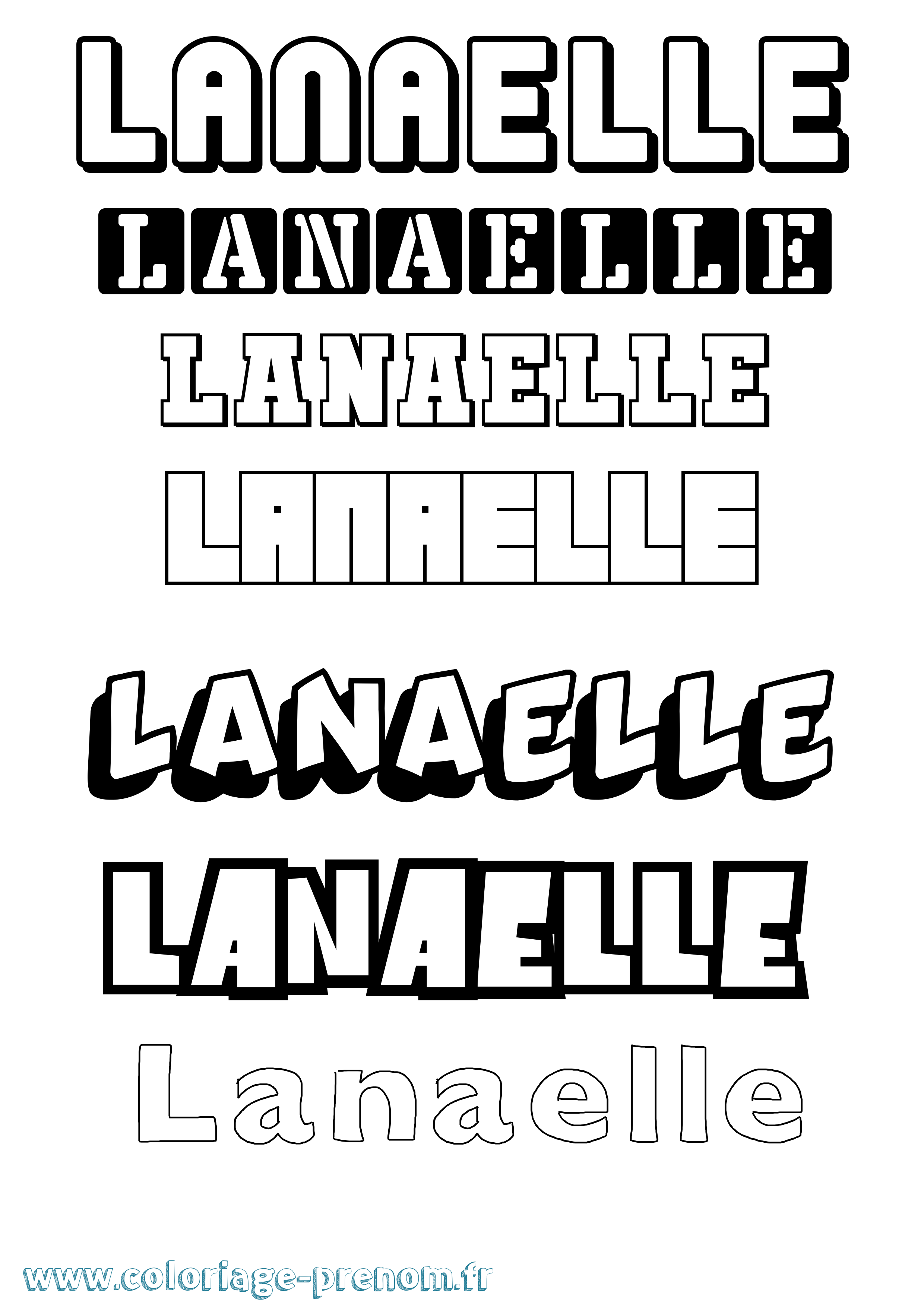 Coloriage prénom Lanaelle Simple