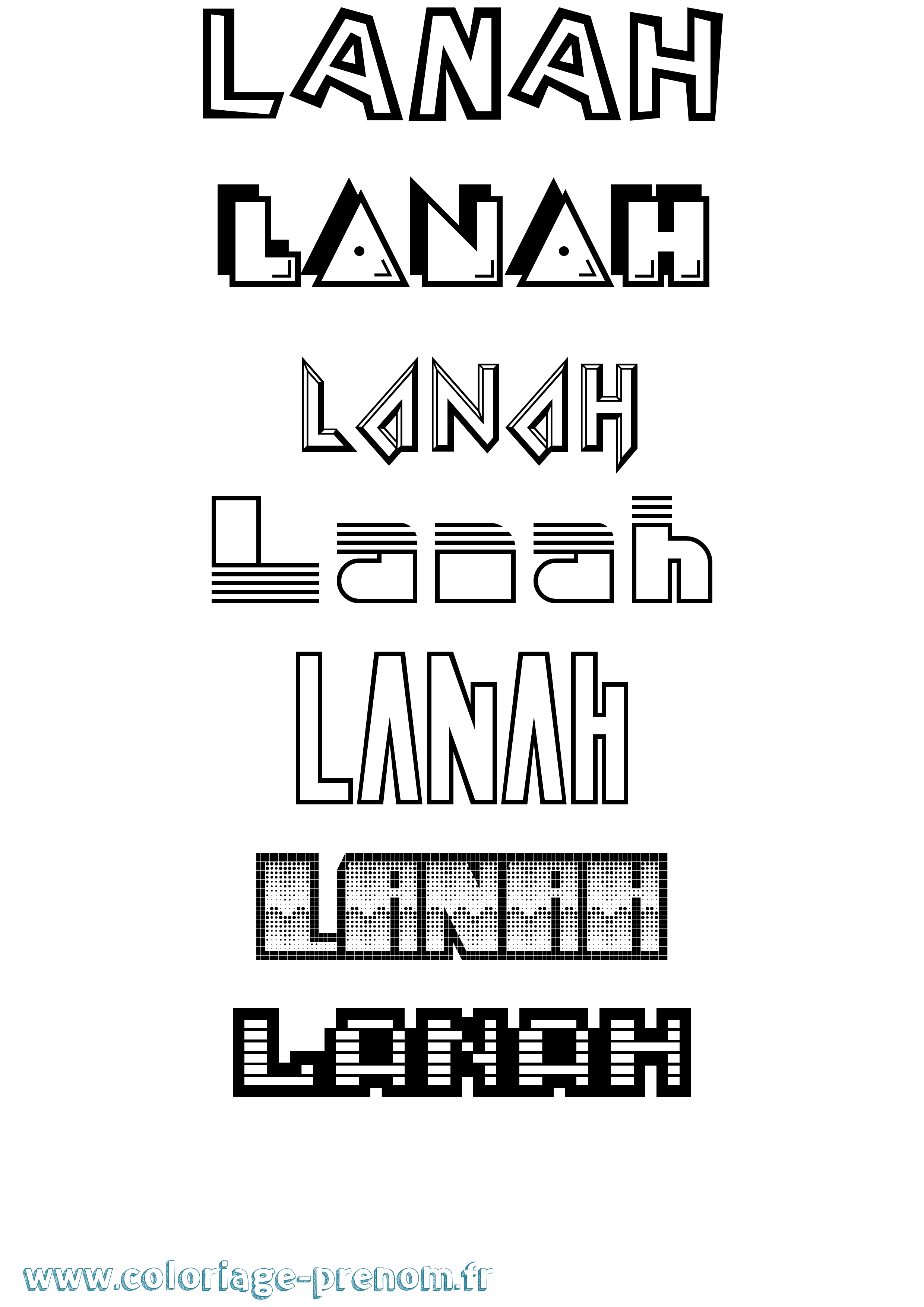 Coloriage Lanah Jeux Vidéos Coloriage prénom Lanah Jeux Vidéos