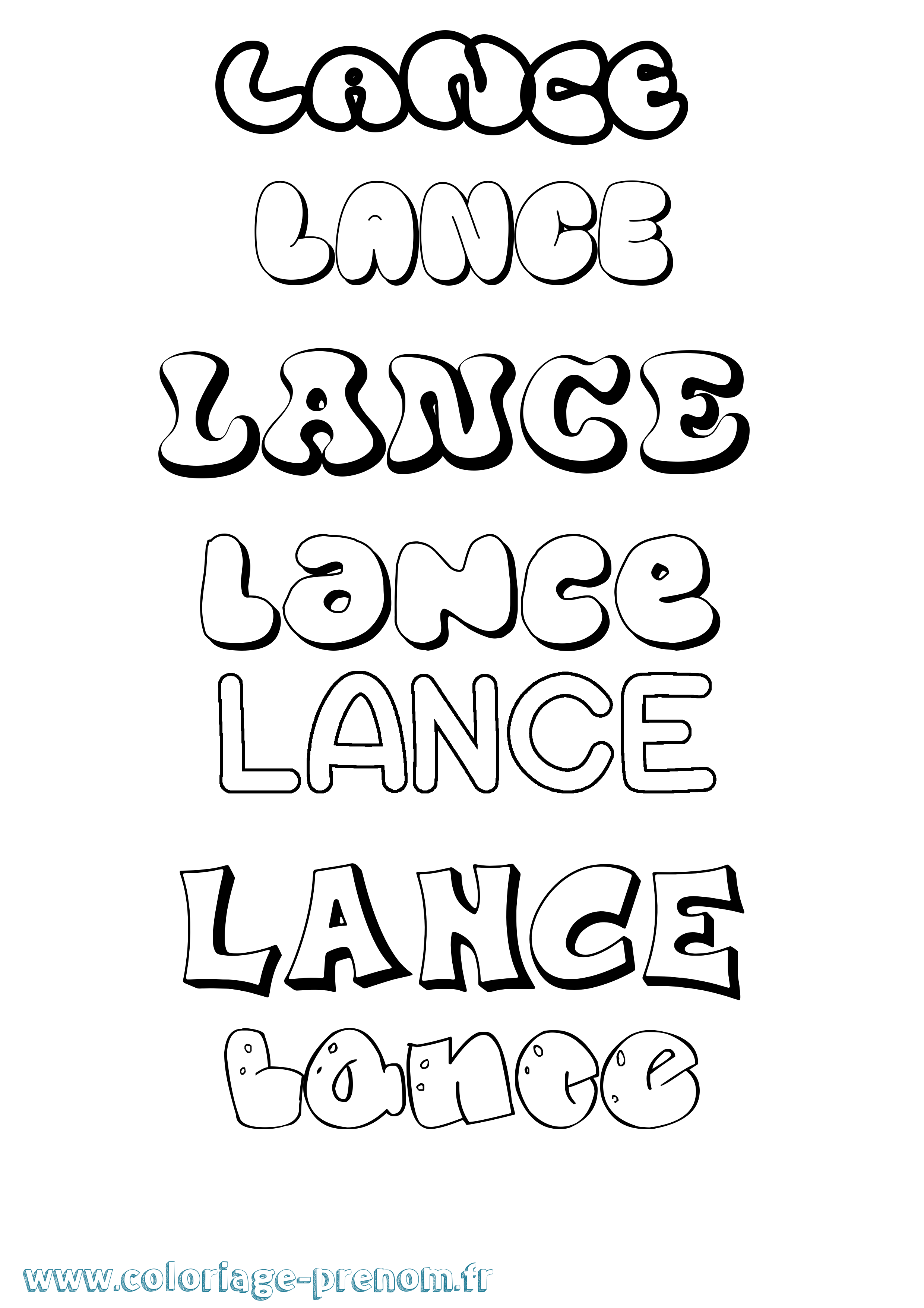 Coloriage prénom Lance Bubble
