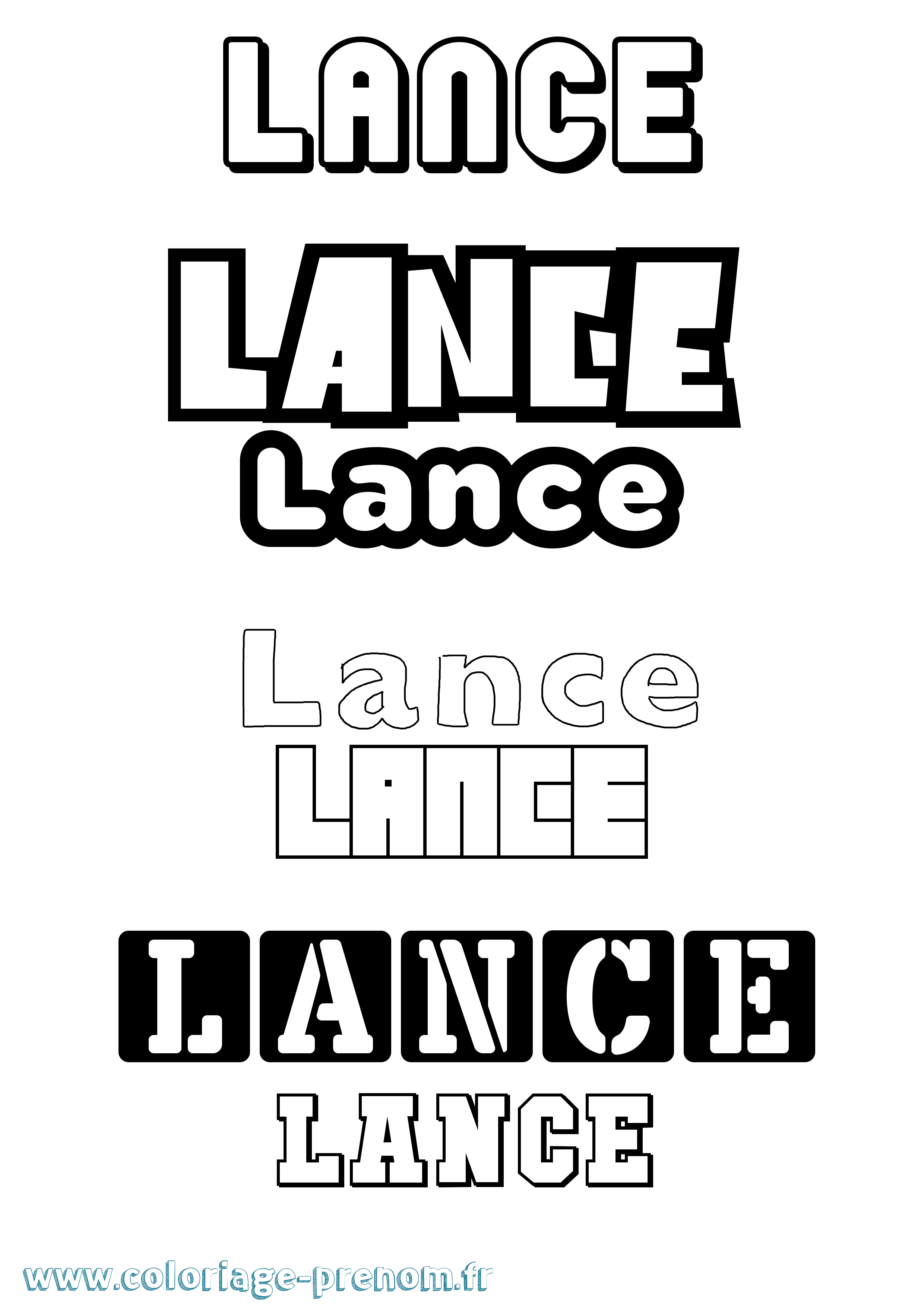 Coloriage prénom Lance Simple