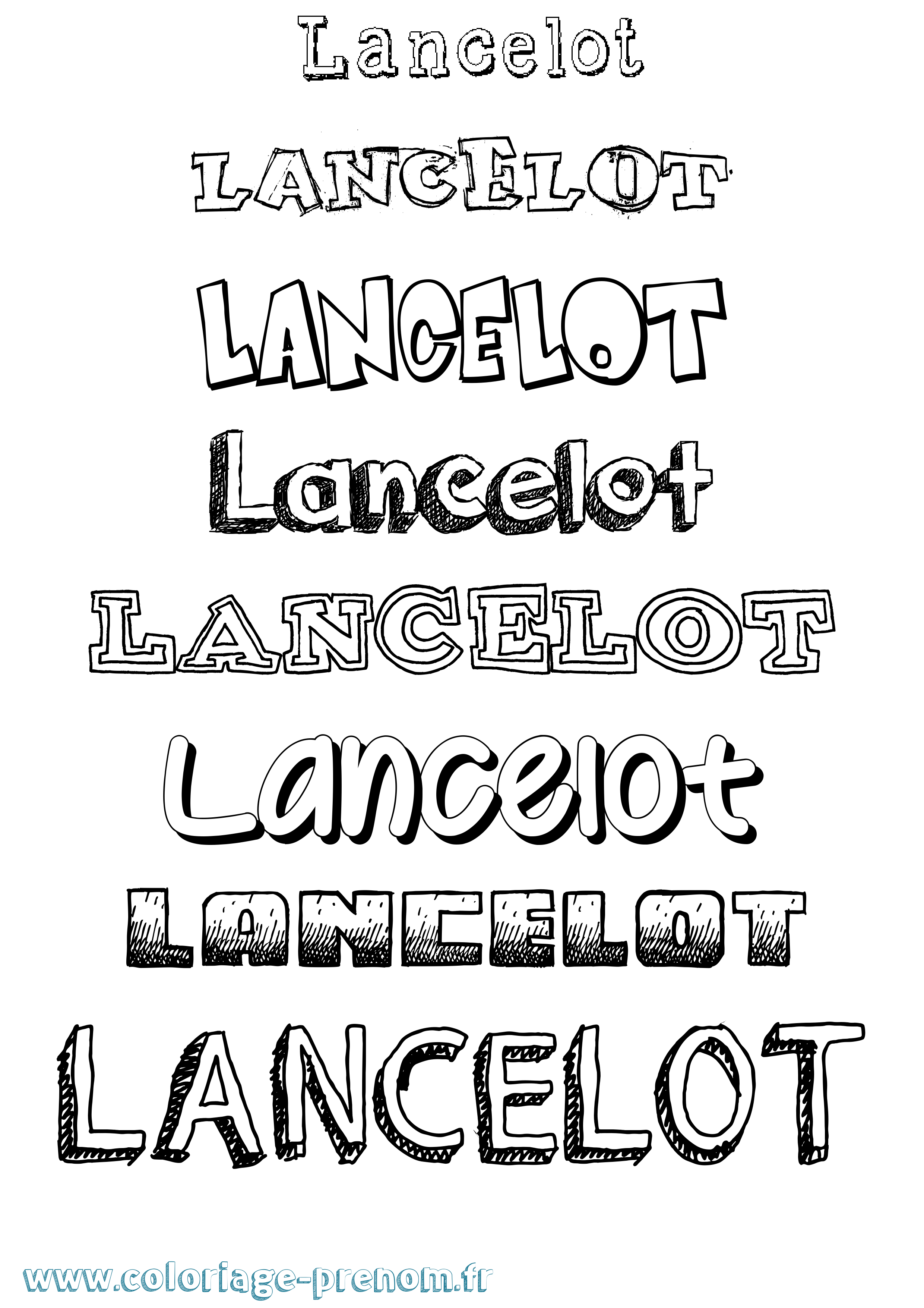 Coloriage prénom Lancelot Dessiné